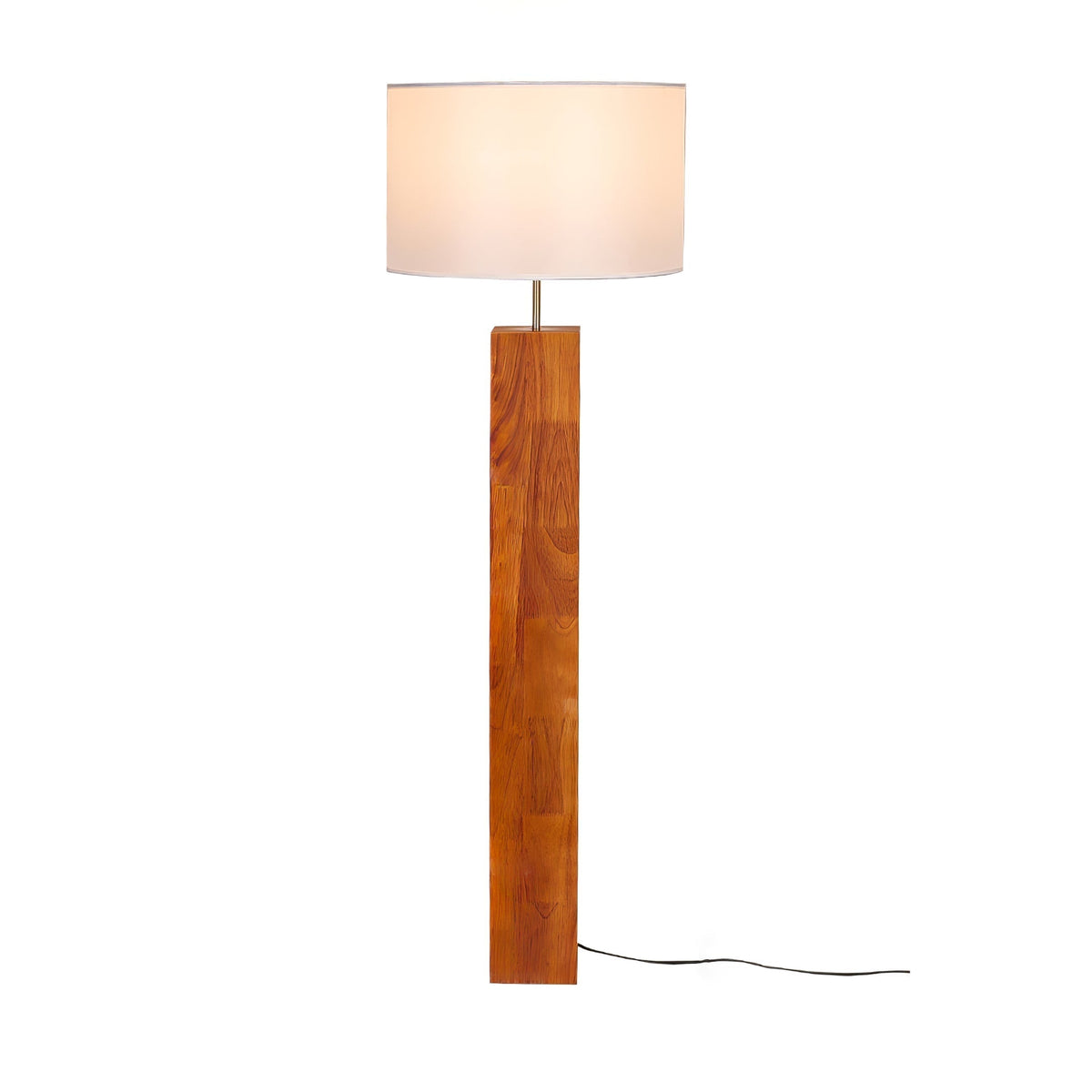 Timberline vloerlamp van hout en stof