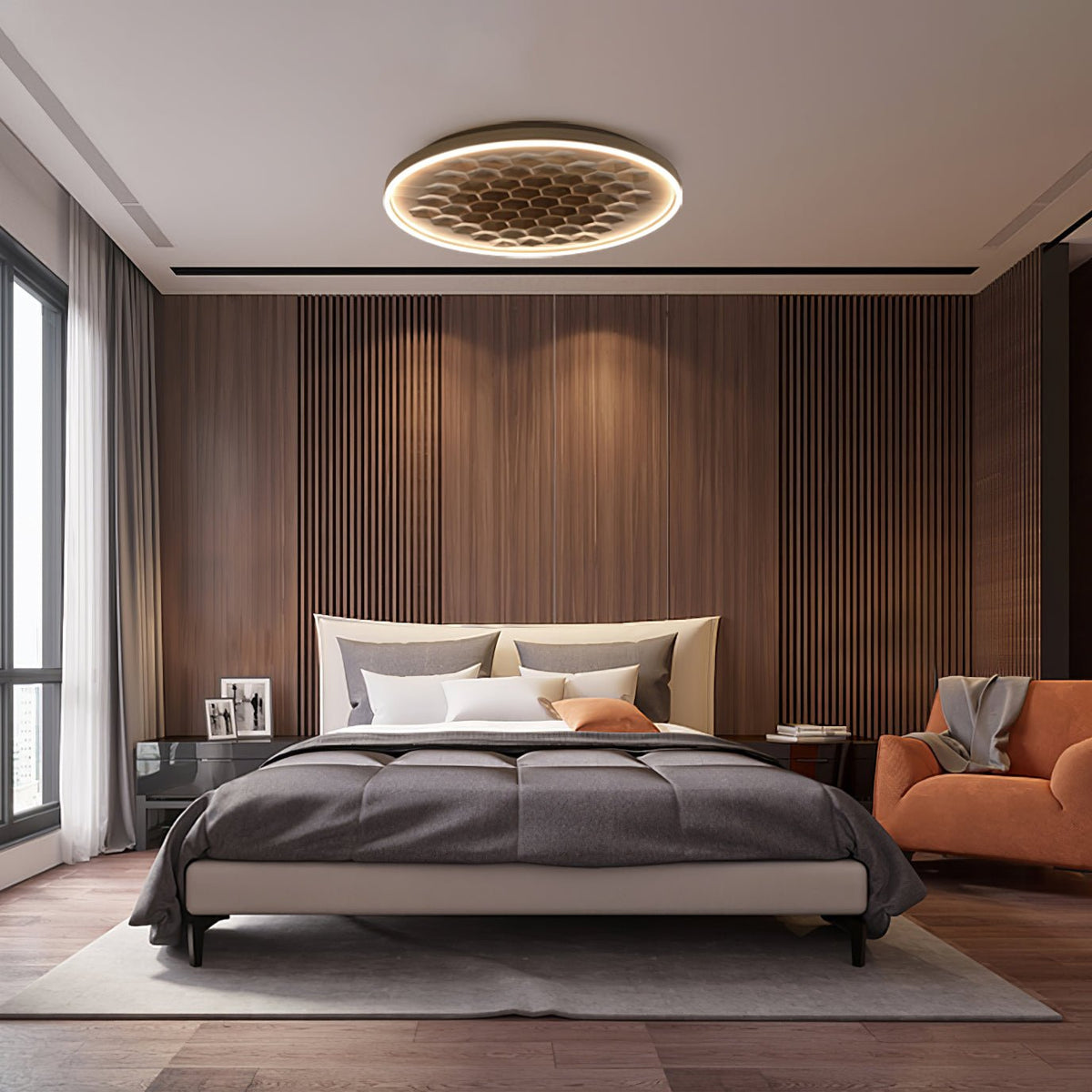 Cevynira Textured brons Vlakke plafondlamp