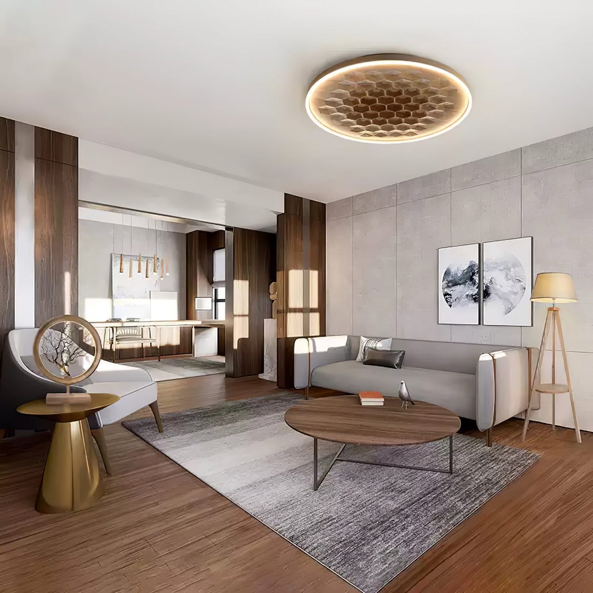 Cevynira Textured brons Vlakke plafondlamp