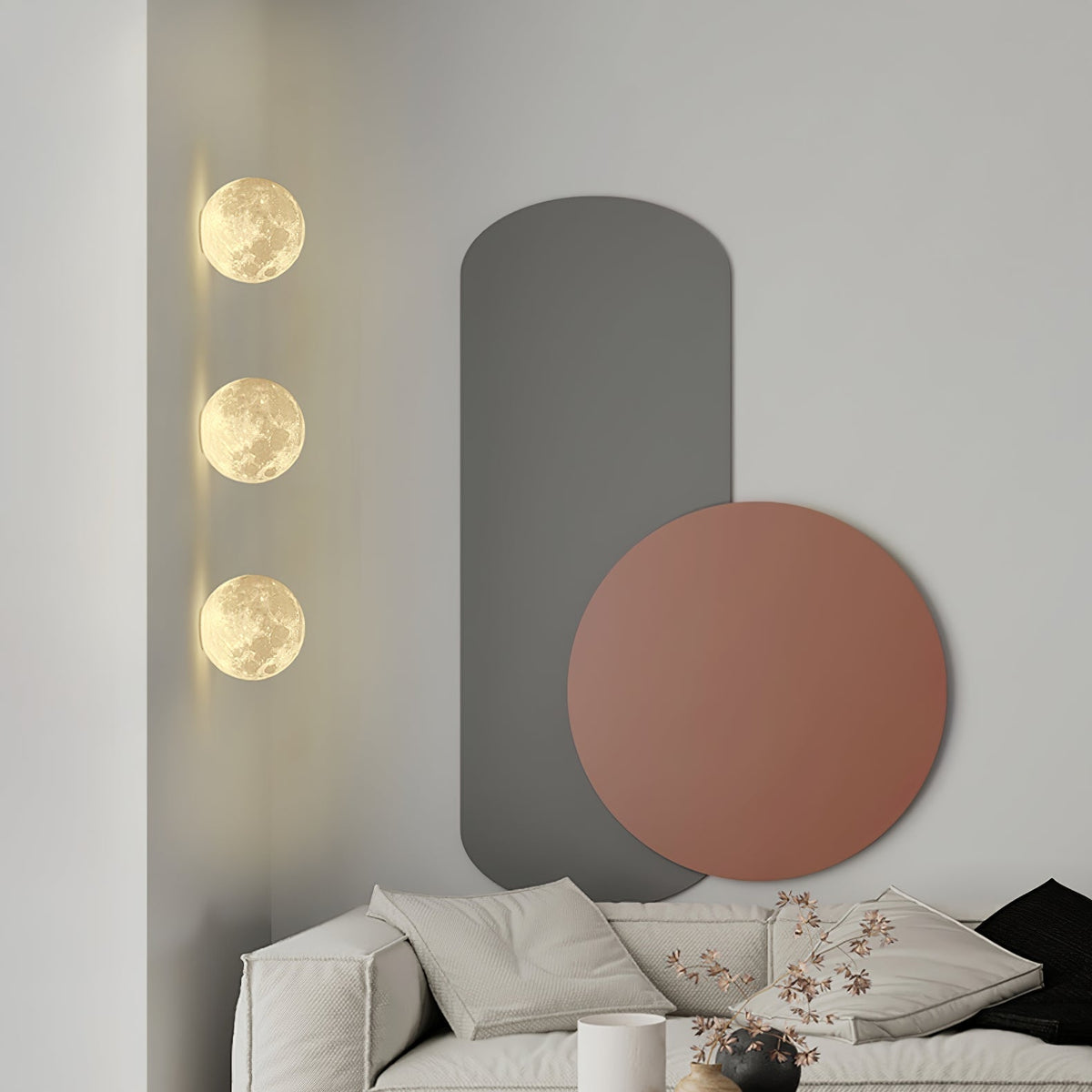 Brivel Noordse kunst Maan 3D wandlamp van kunststof