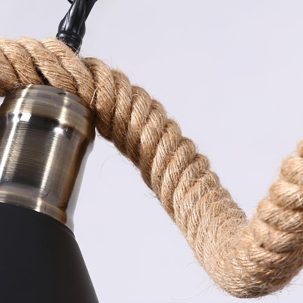 Novien kroonluchter met hennepkabel industriële ronde dubbele ring