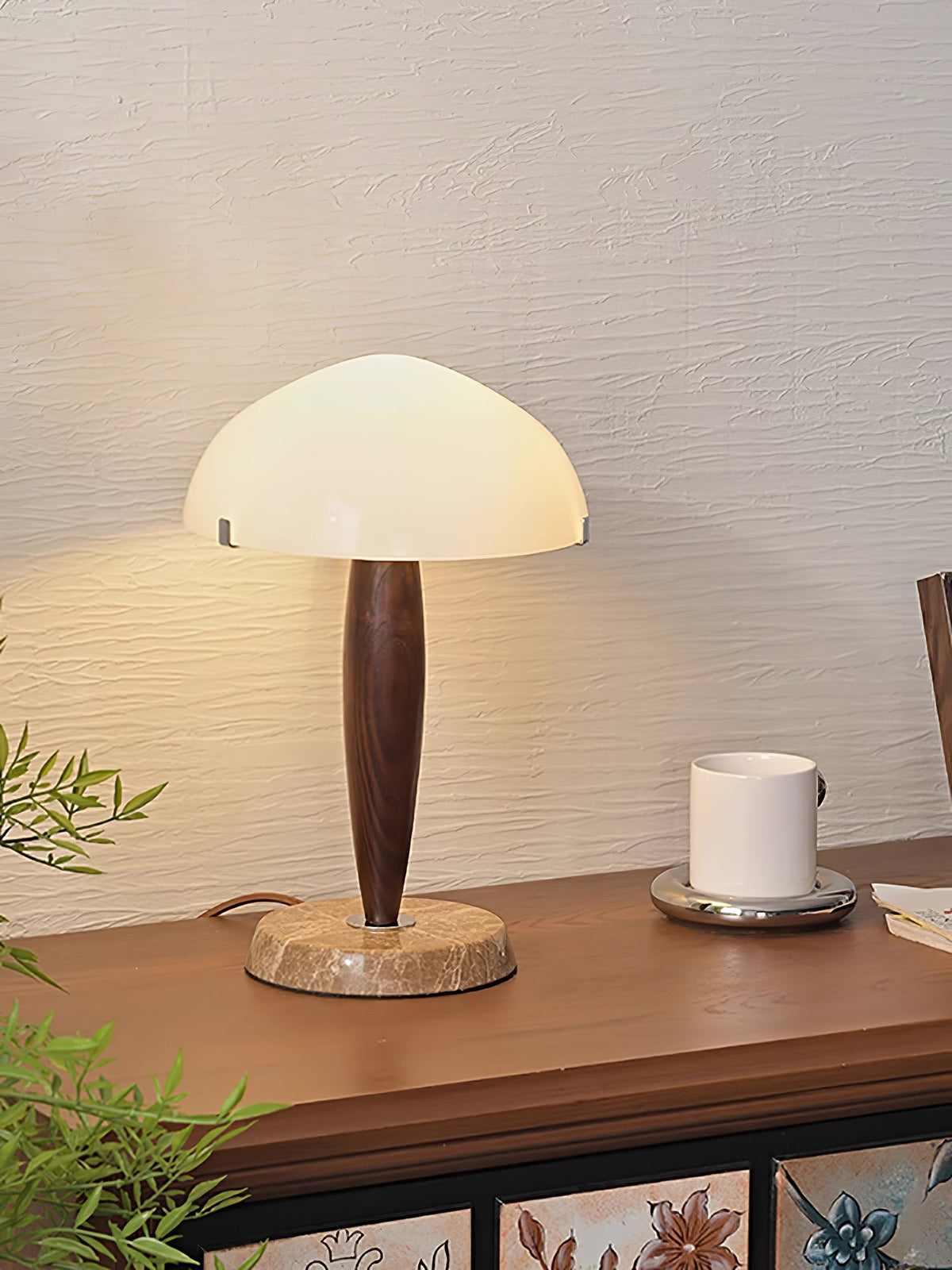 Emerson tafellamp van donker walnoot