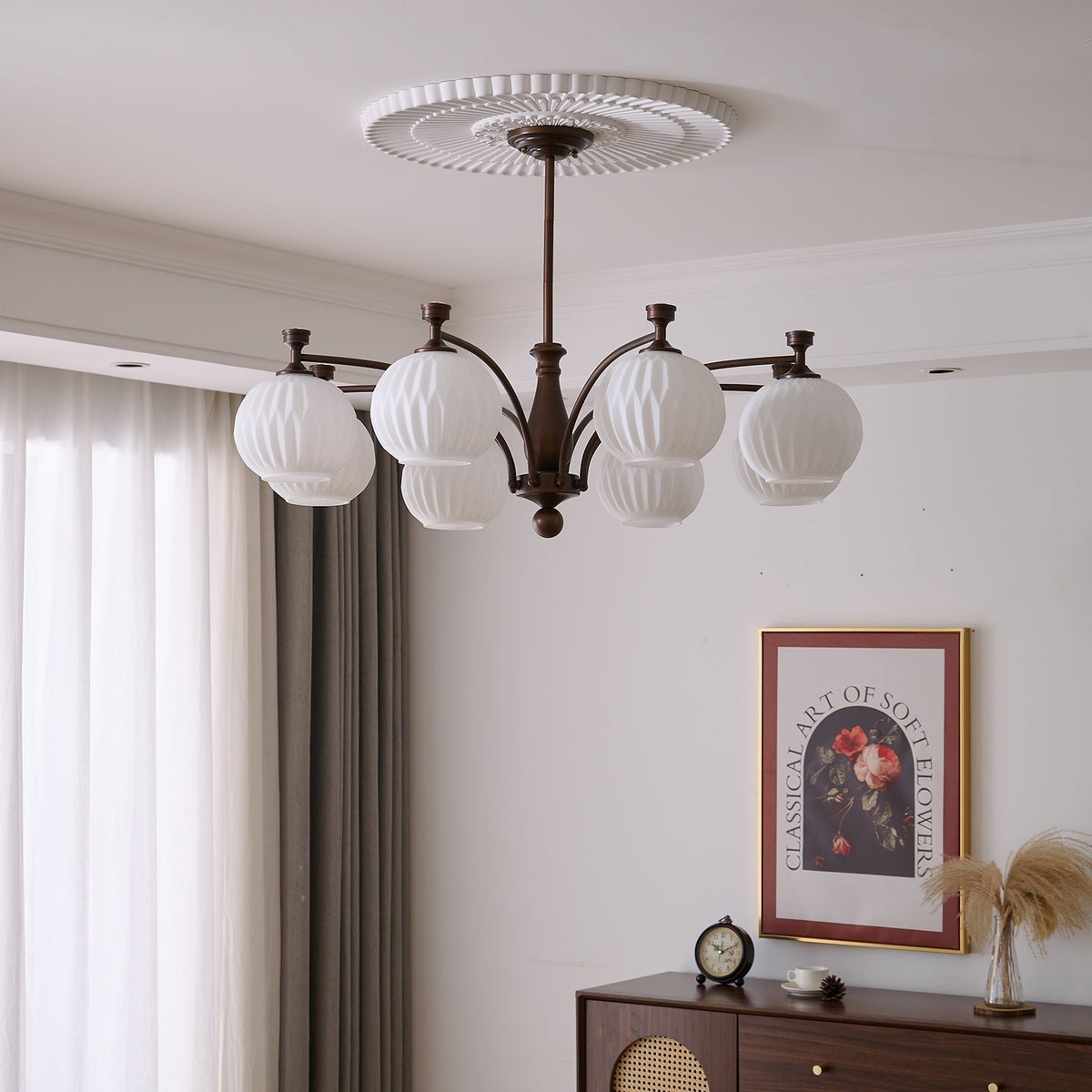 Vaslen kroonluchter Orb vintage