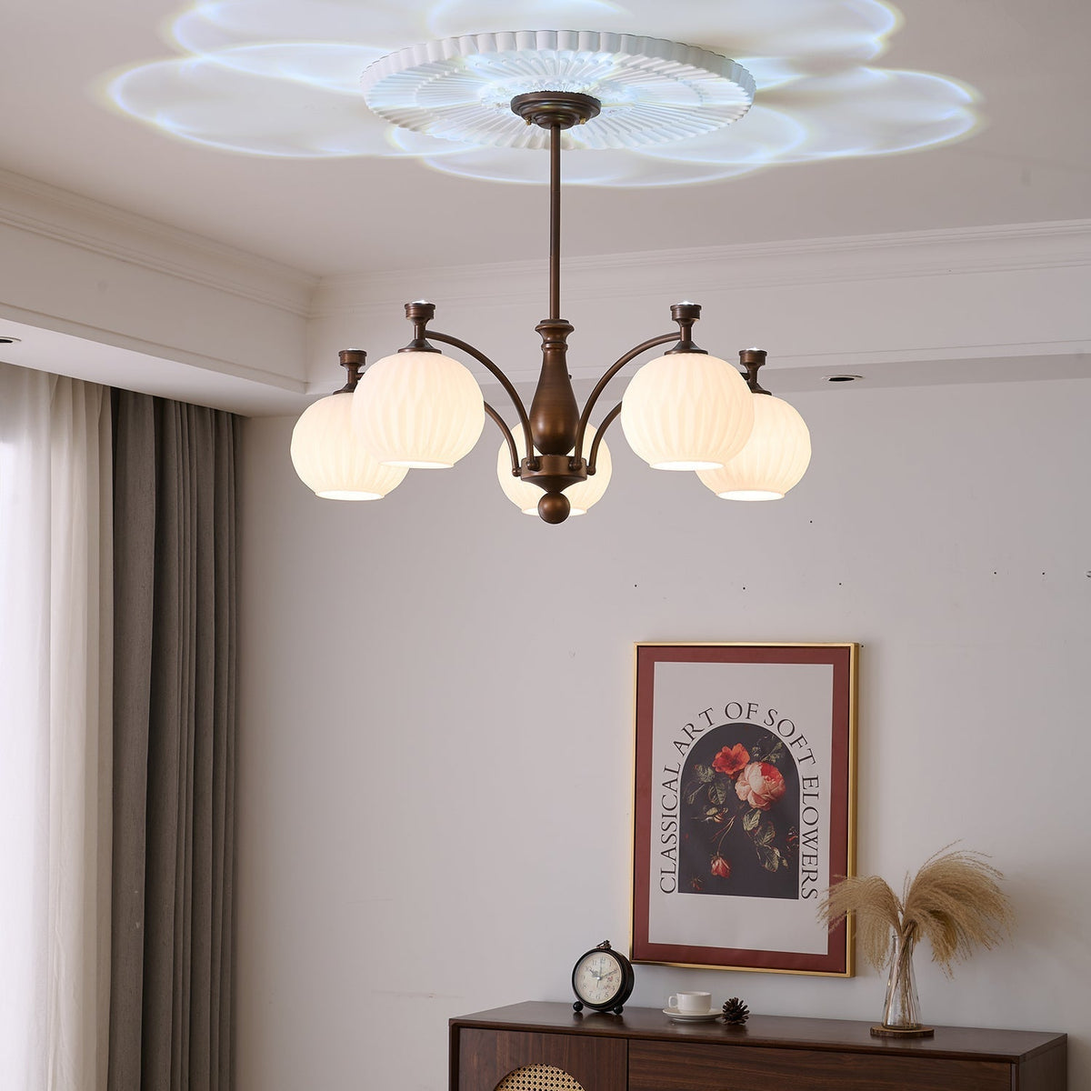 Vaslen kroonluchter Orb vintage