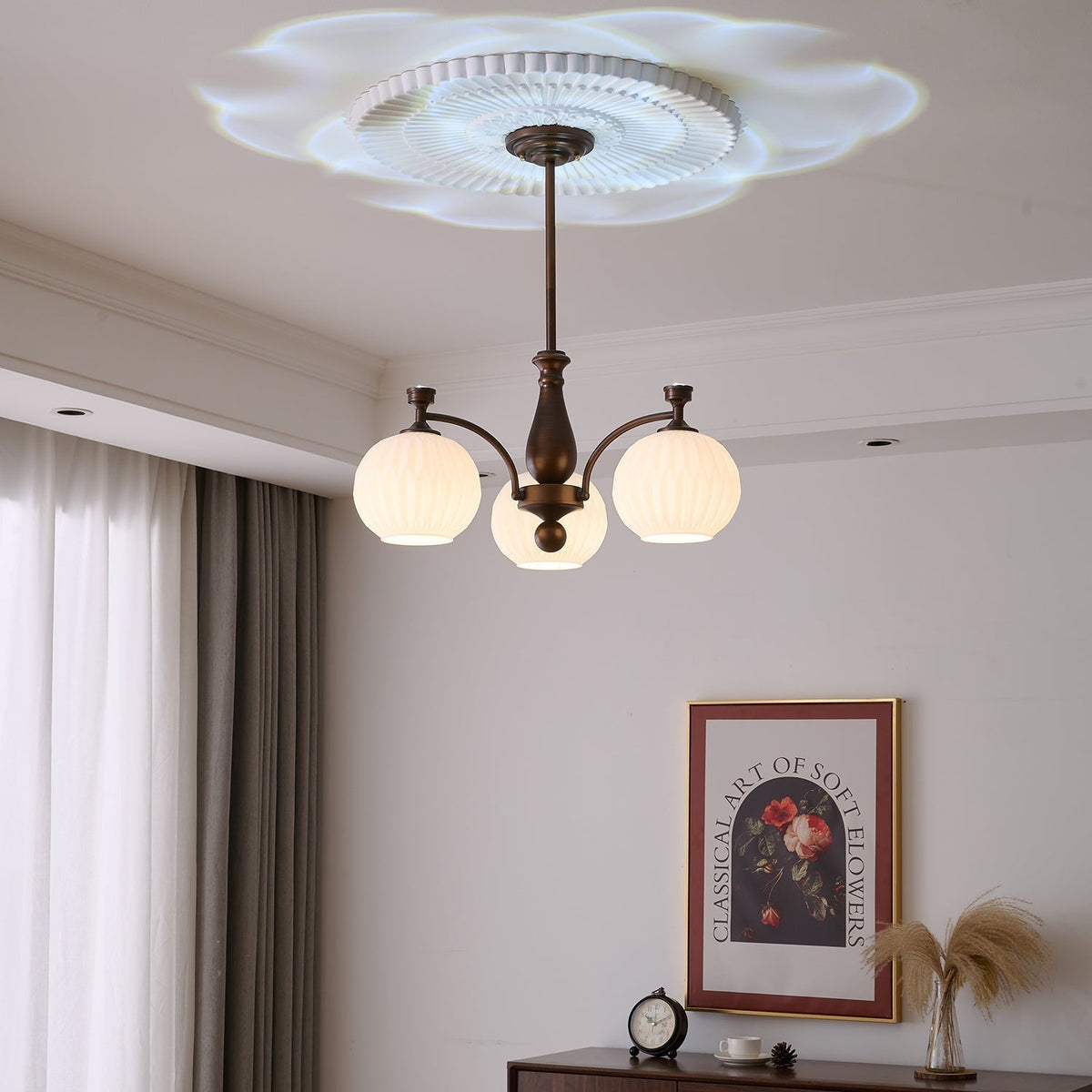 Vaslen kroonluchter Orb vintage