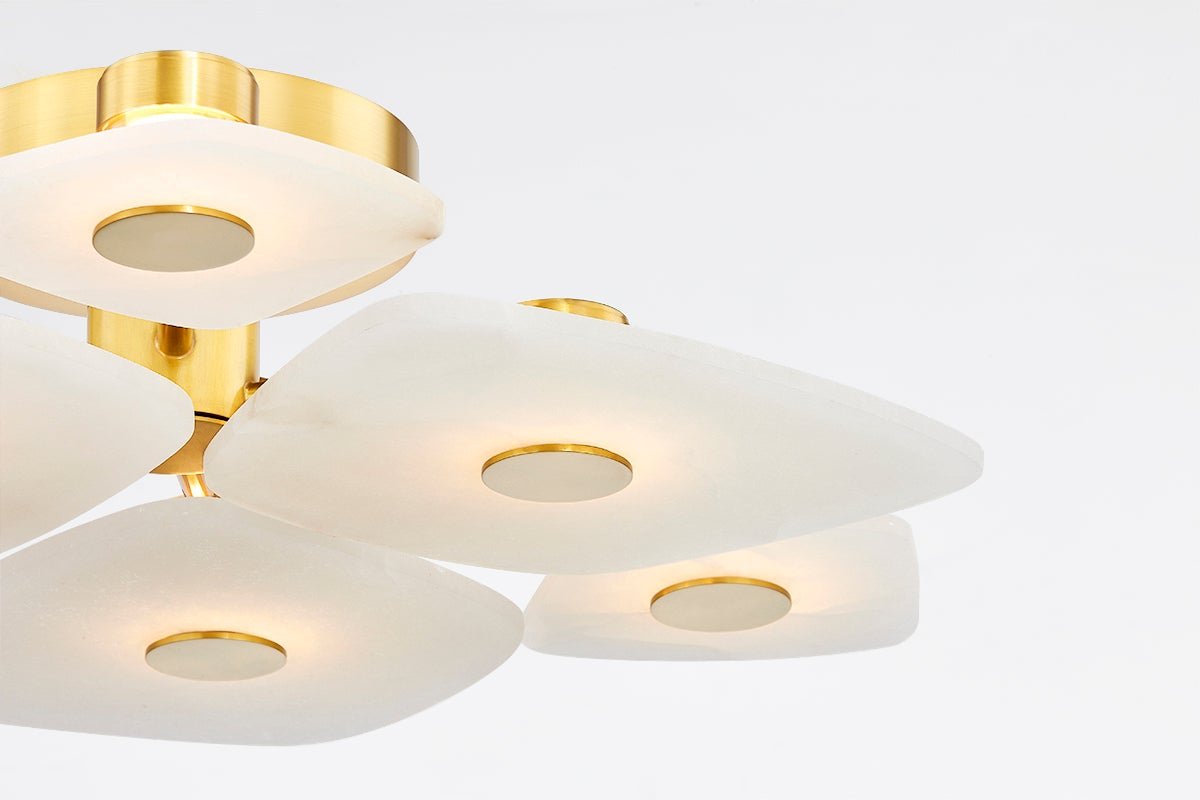 Ilsilyra bloemblaadje-gevormde glazen plafondlamp