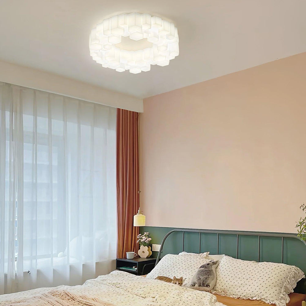 Quinn Moderne Design Honingraat Plafondlamp Metaal/Acryl Wit Woonkamer/Slaapkamer