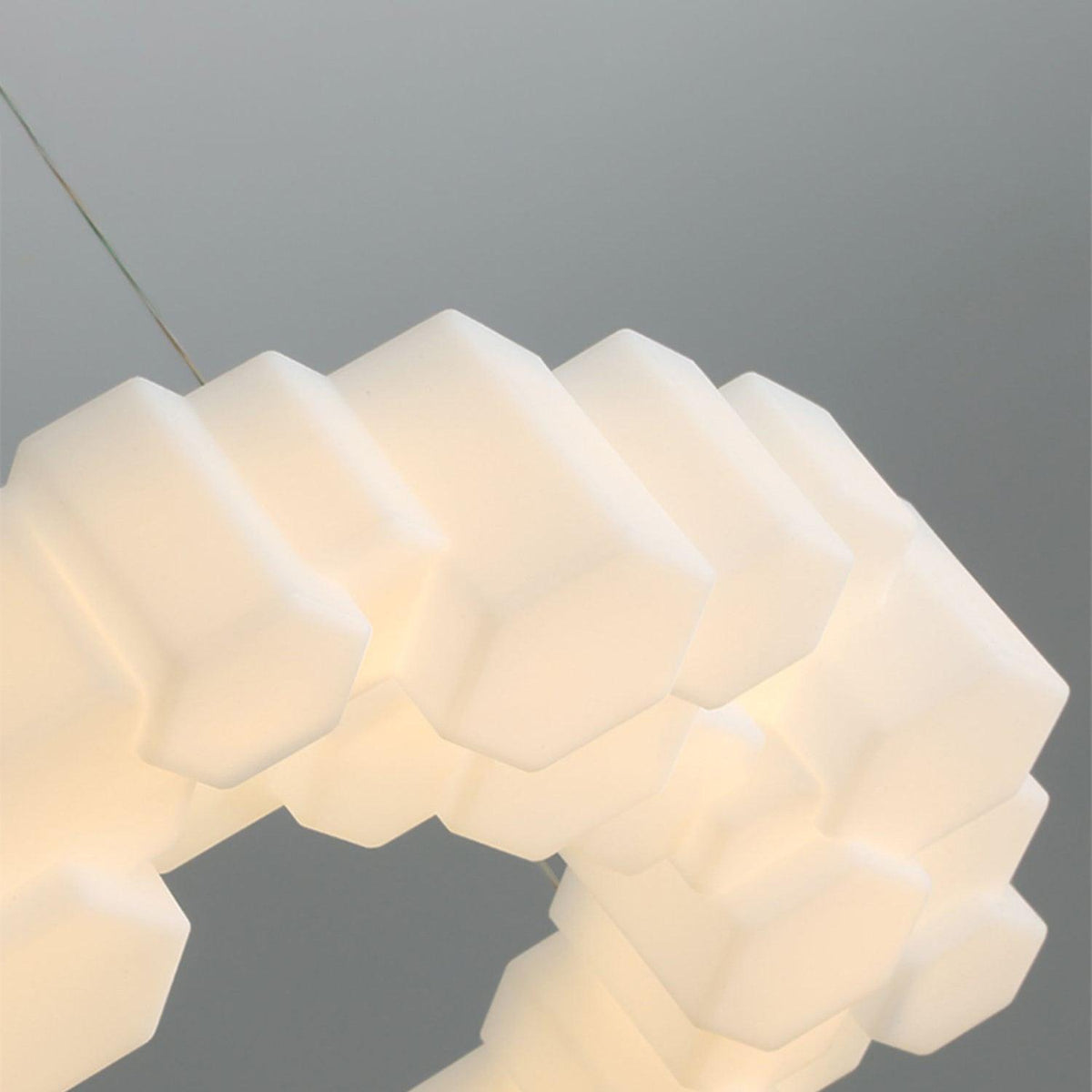 Lioreiel kroonluchter honingraatglansend wit polycarbonaat