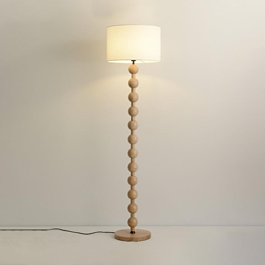 Paston houten vloerlamp met stoffen kap