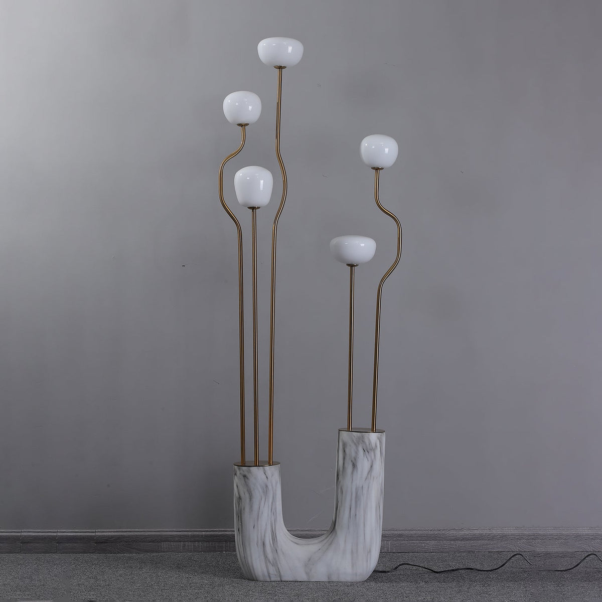 Lumon vloerlamp in marmer en messing, modern