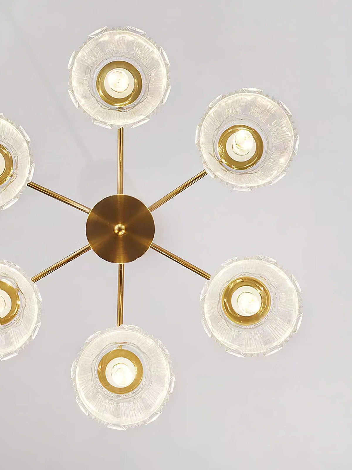 Rostor Kroonluchter Kristalglas Midcentury goudkleurig