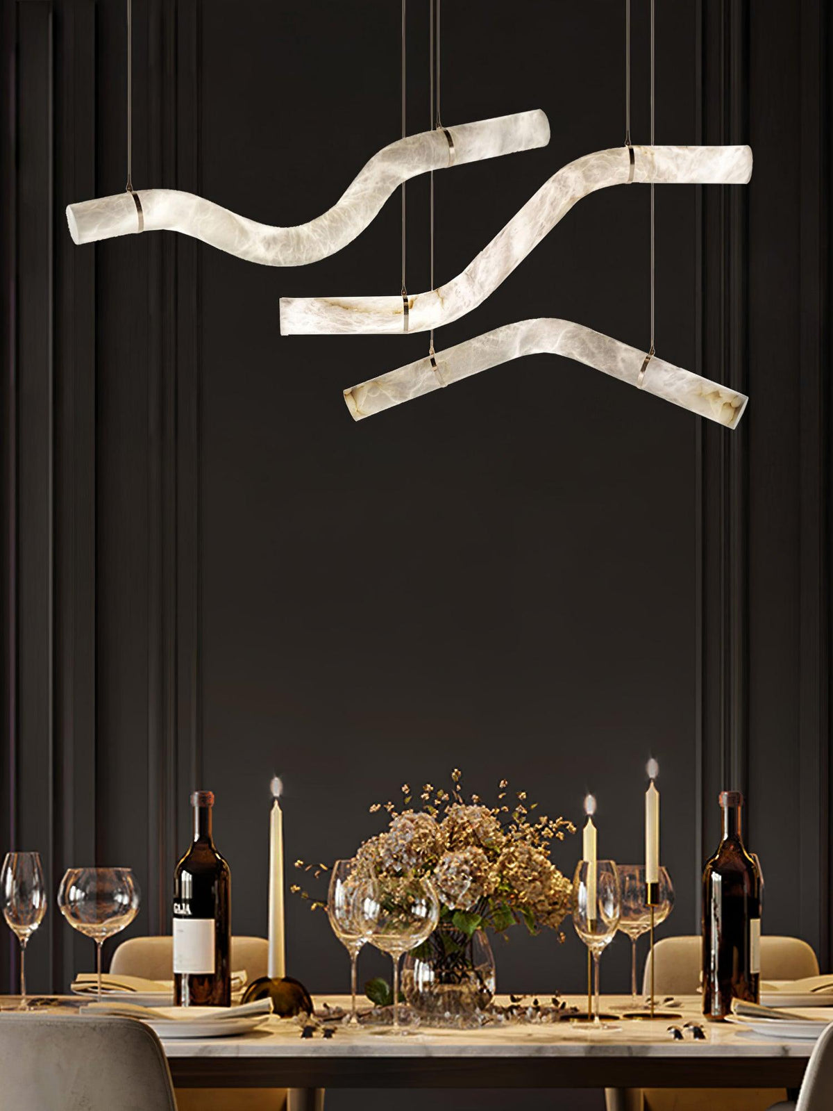 Mithos gebogen albasten hanglamp