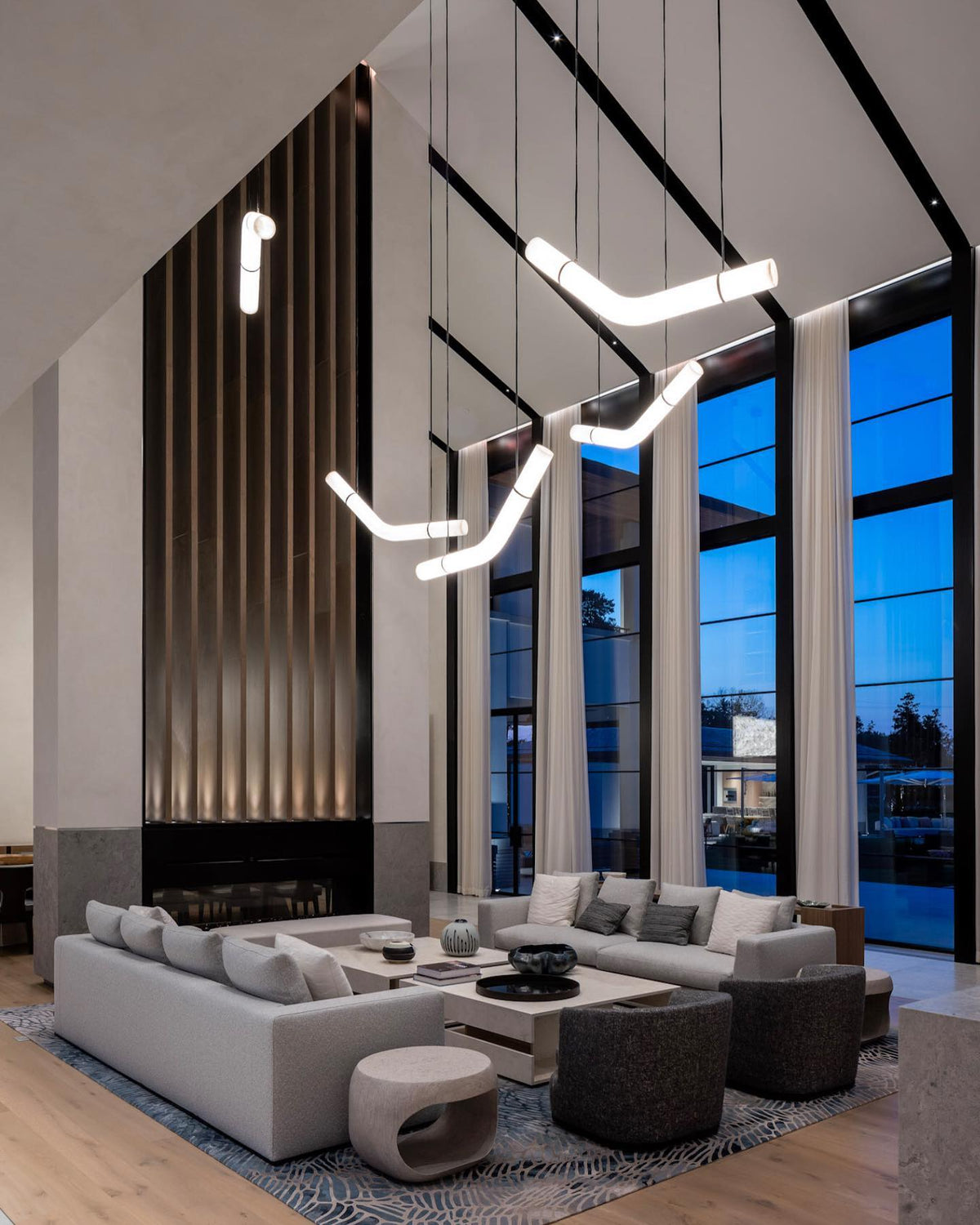 Mithos gebogen albasten hanglamp