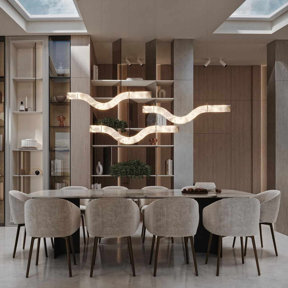 Mithos gebogen albasten hanglamp