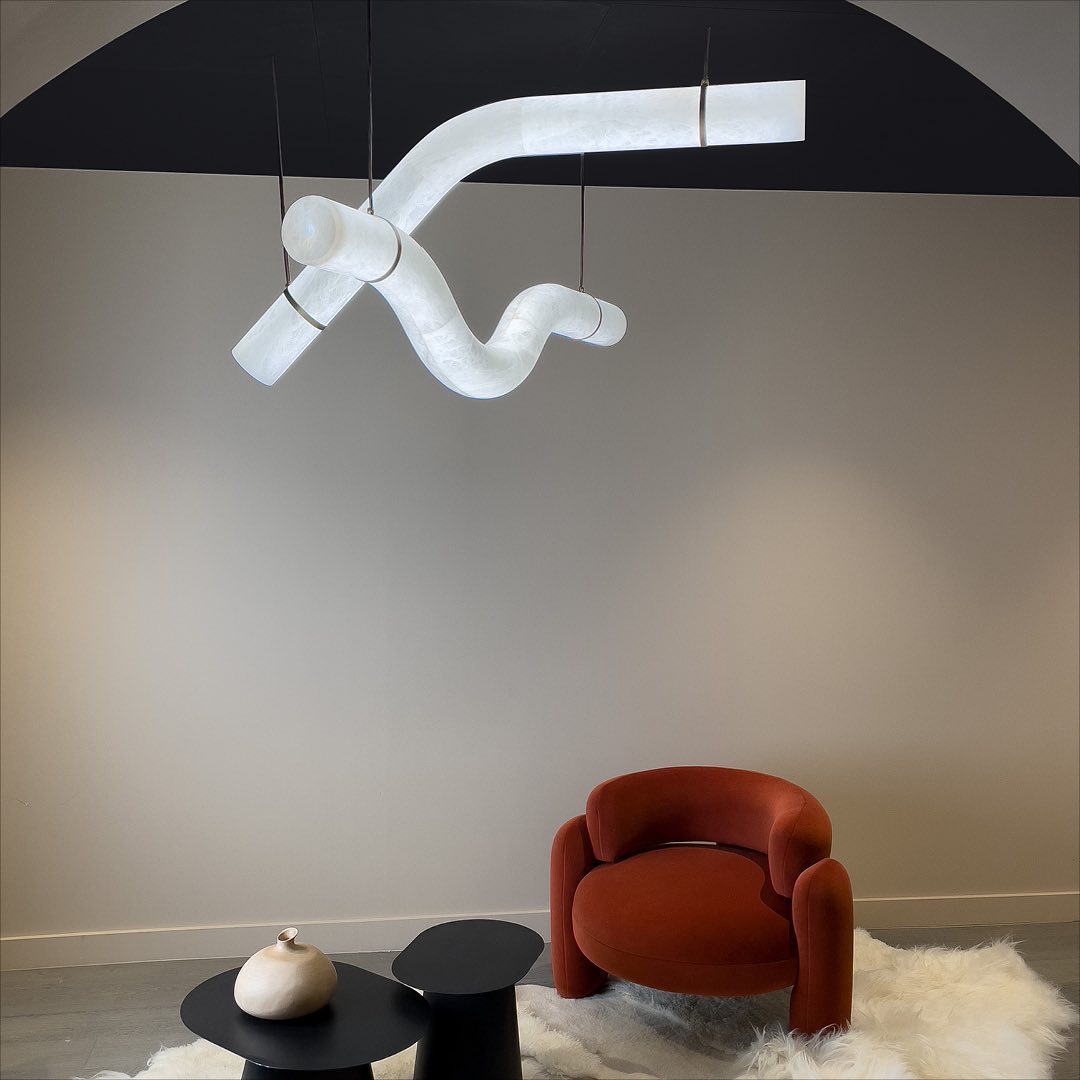 Mithos gebogen albasten hanglamp