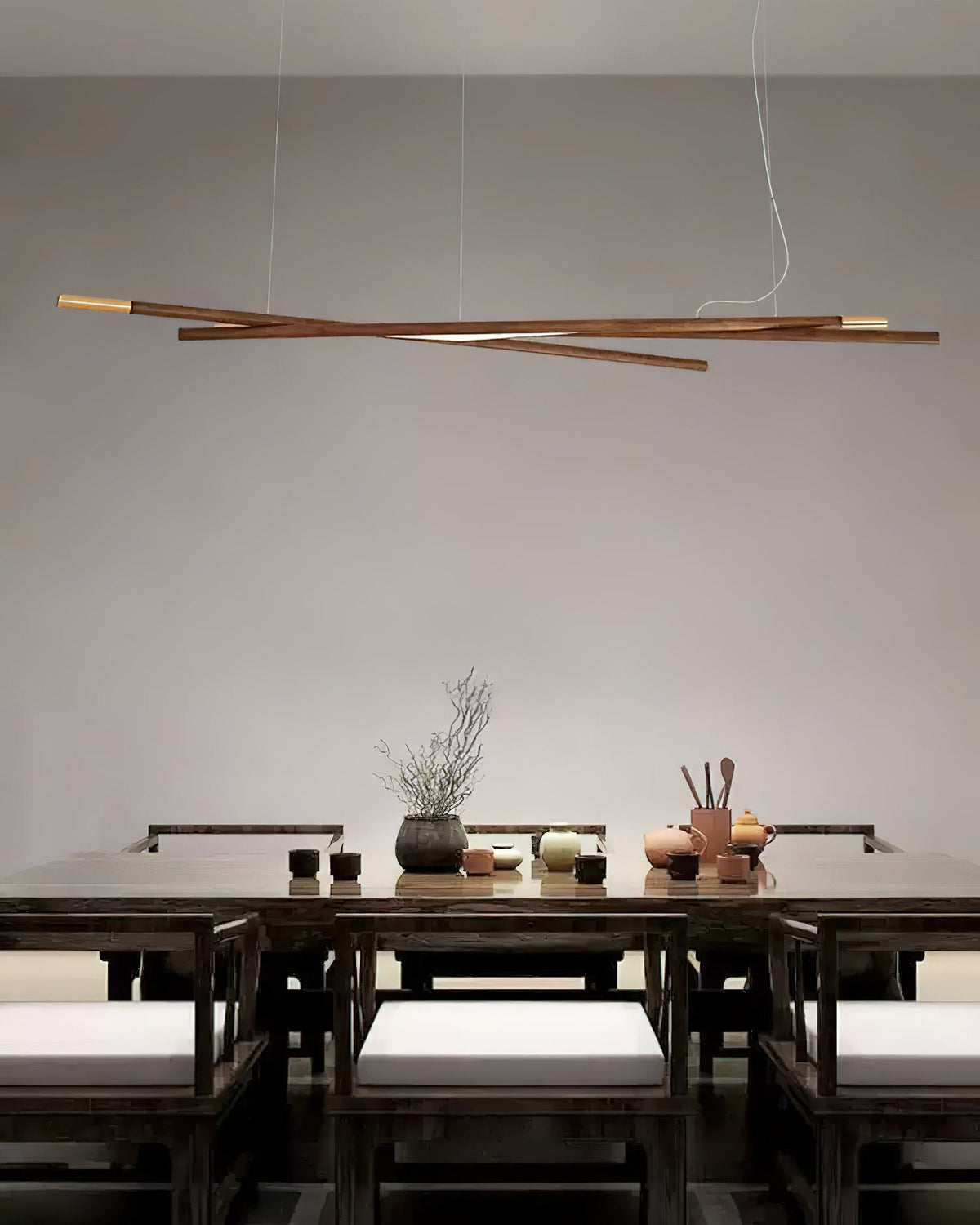 Elvuaine Kroonluchter Houten Lineaire LED