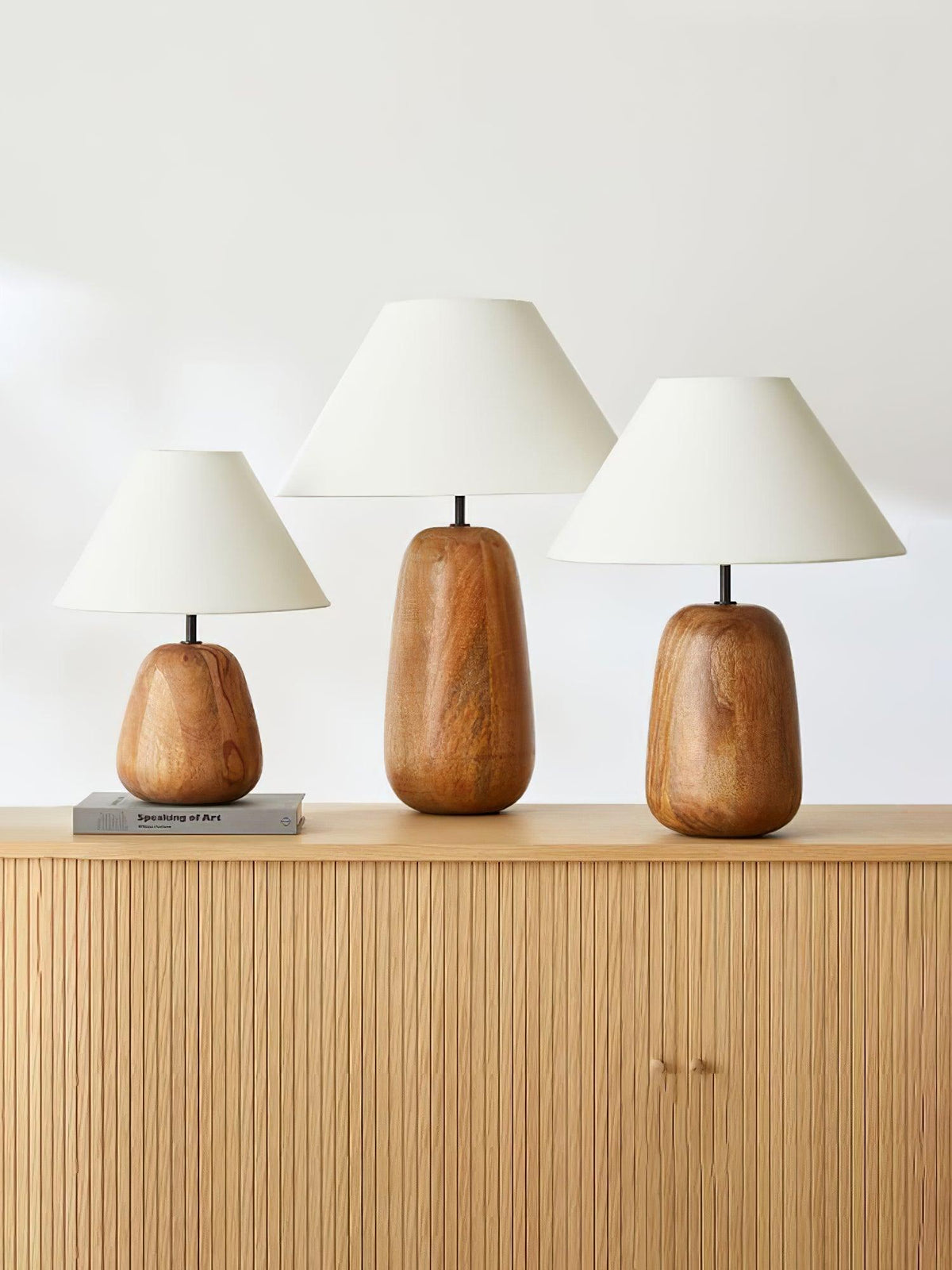 Syloraya moderne tafellamp van hout