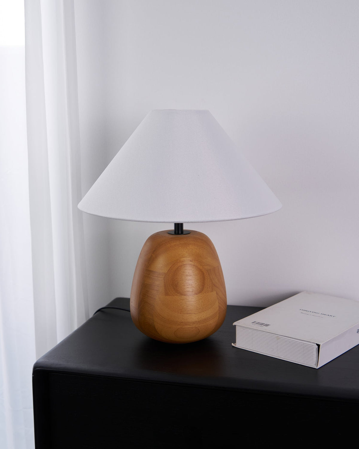 Syloraya moderne tafellamp van hout