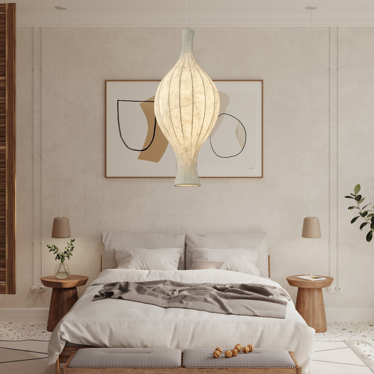 Orvelion hanglamp van organische mulberry zijde