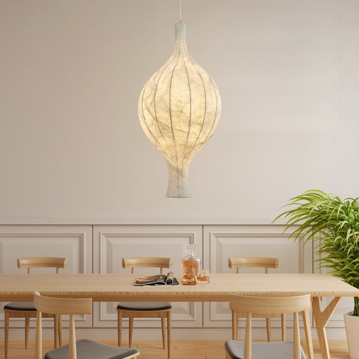 Orvelion hanglamp van organische mulberry zijde