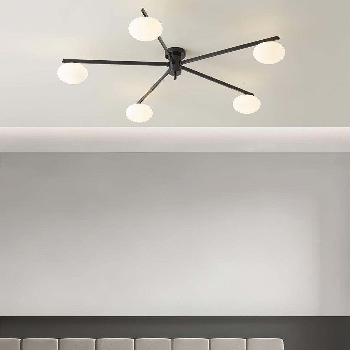 Lioraliella plafondlamp Zwart Wit glas