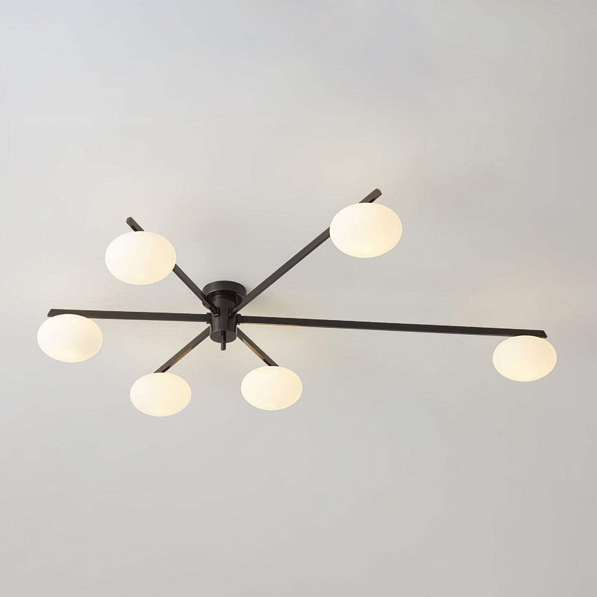 Lioraliella plafondlamp Zwart Wit glas