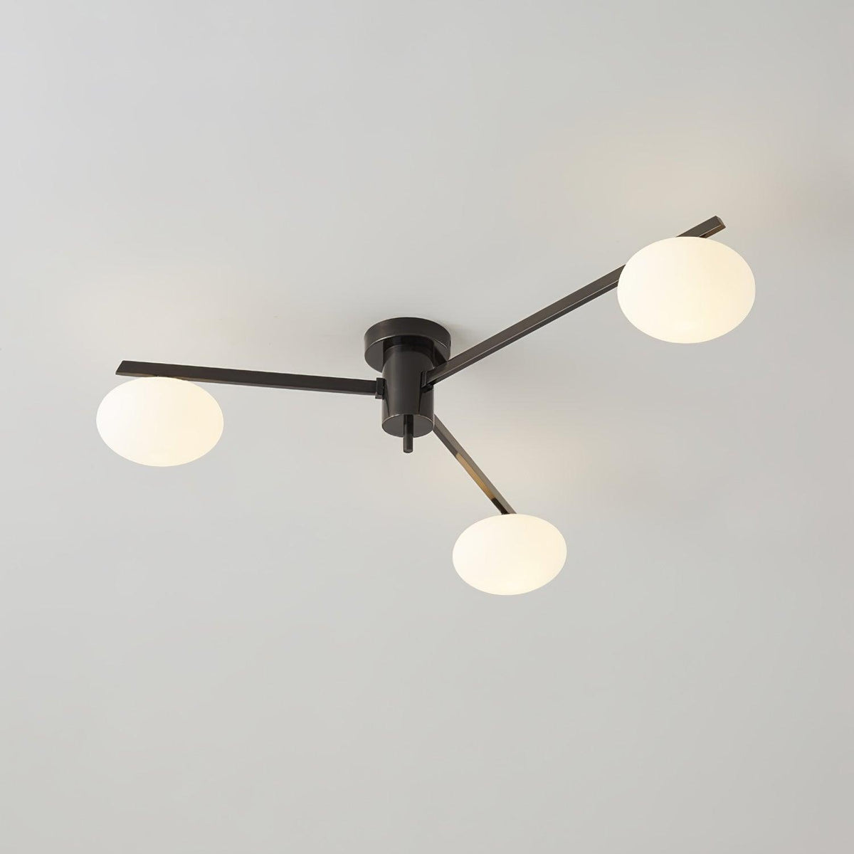 Lioraliella plafondlamp Zwart Wit glas