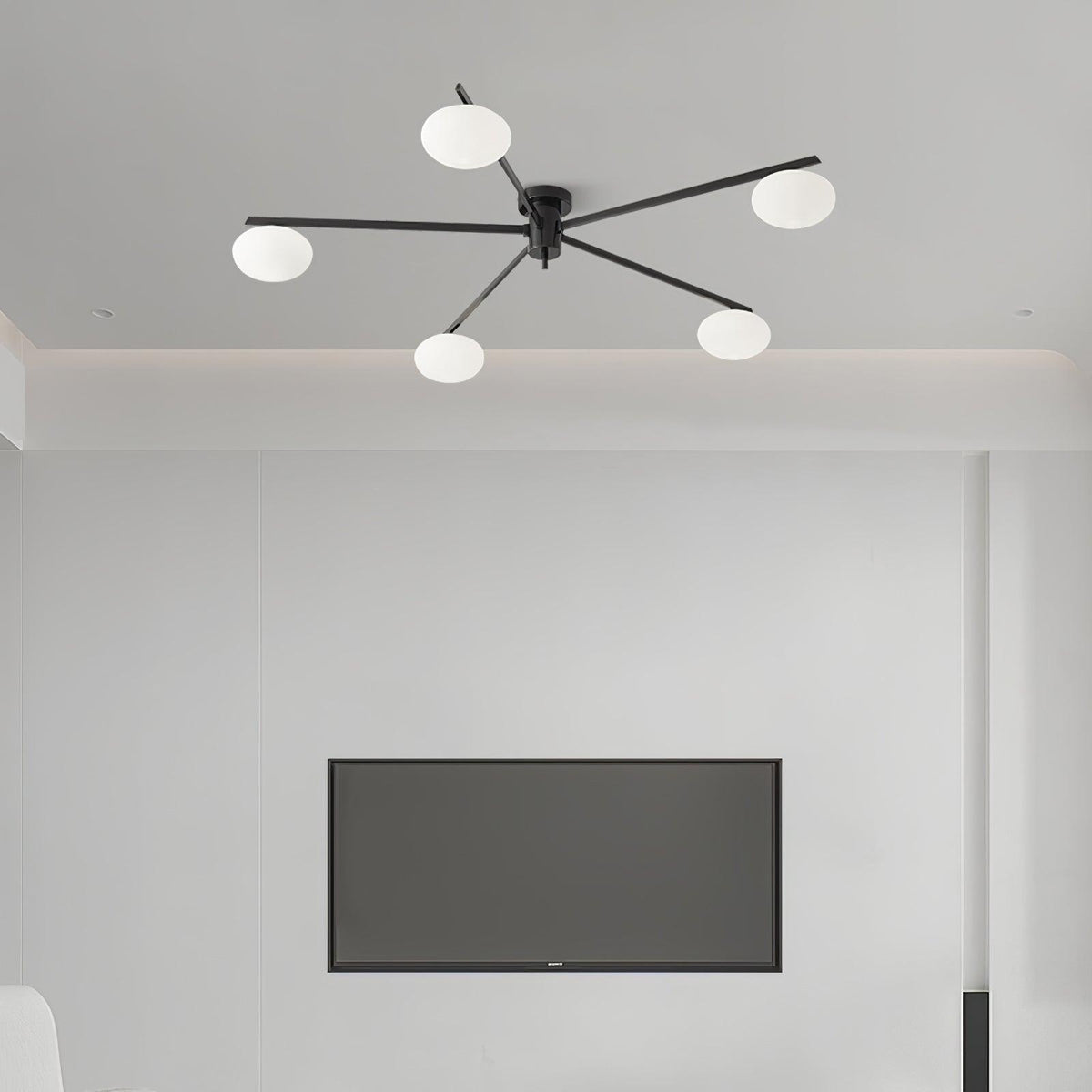 Lioraliella plafondlamp Zwart Wit glas