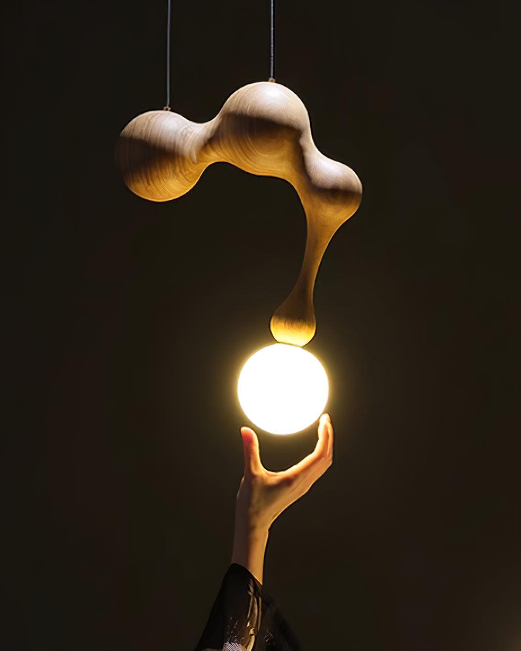 Hale luxe houten hanglamp
