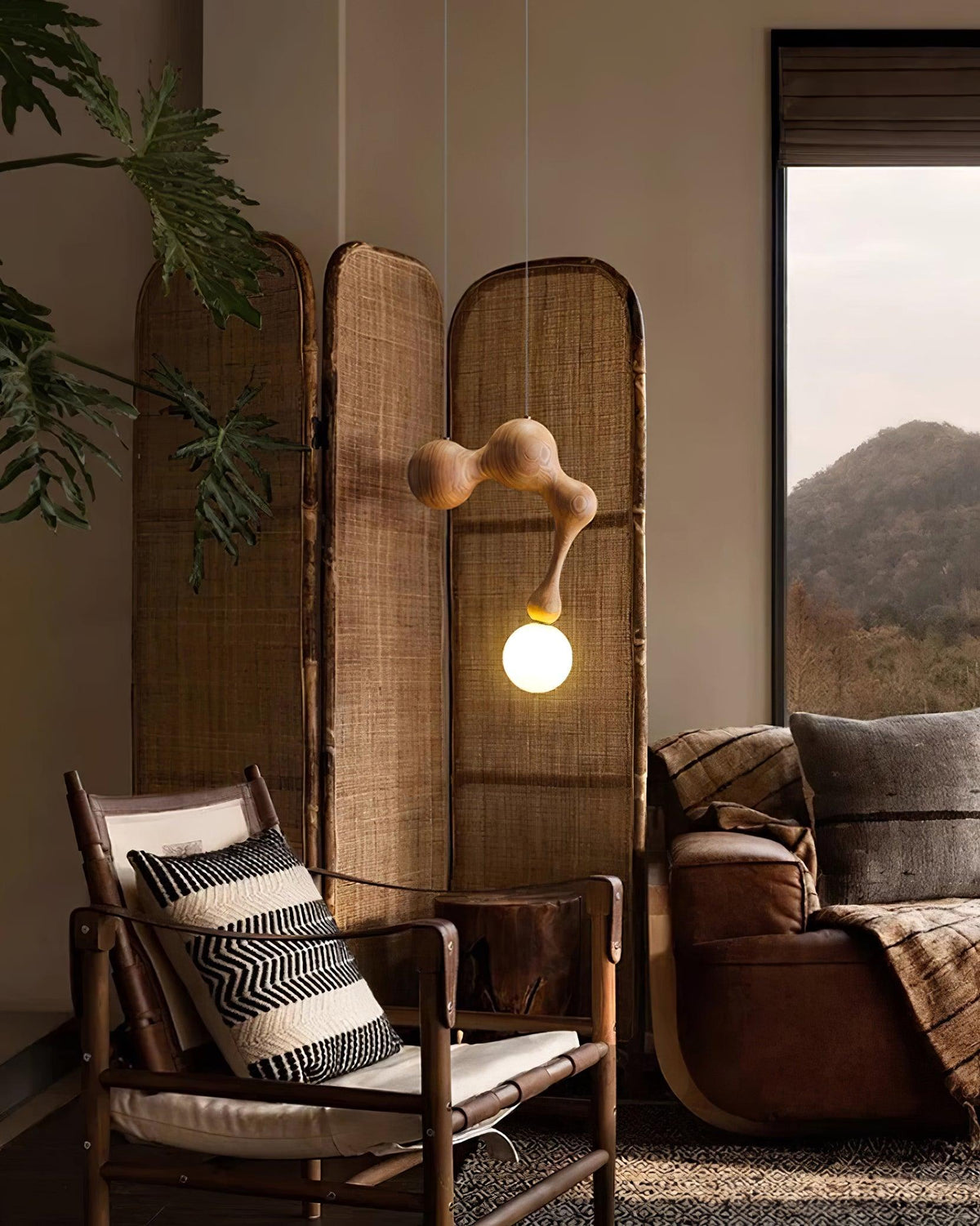Hale luxe houten hanglamp