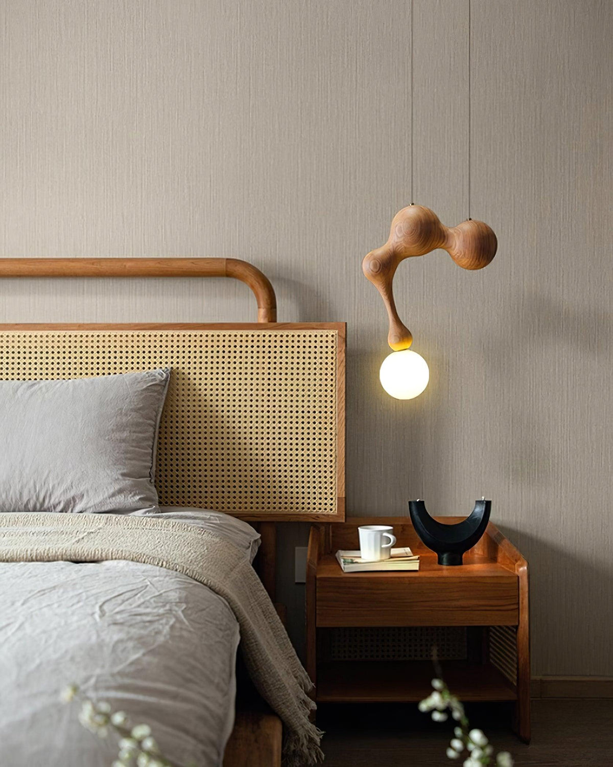 Hale luxe houten hanglamp