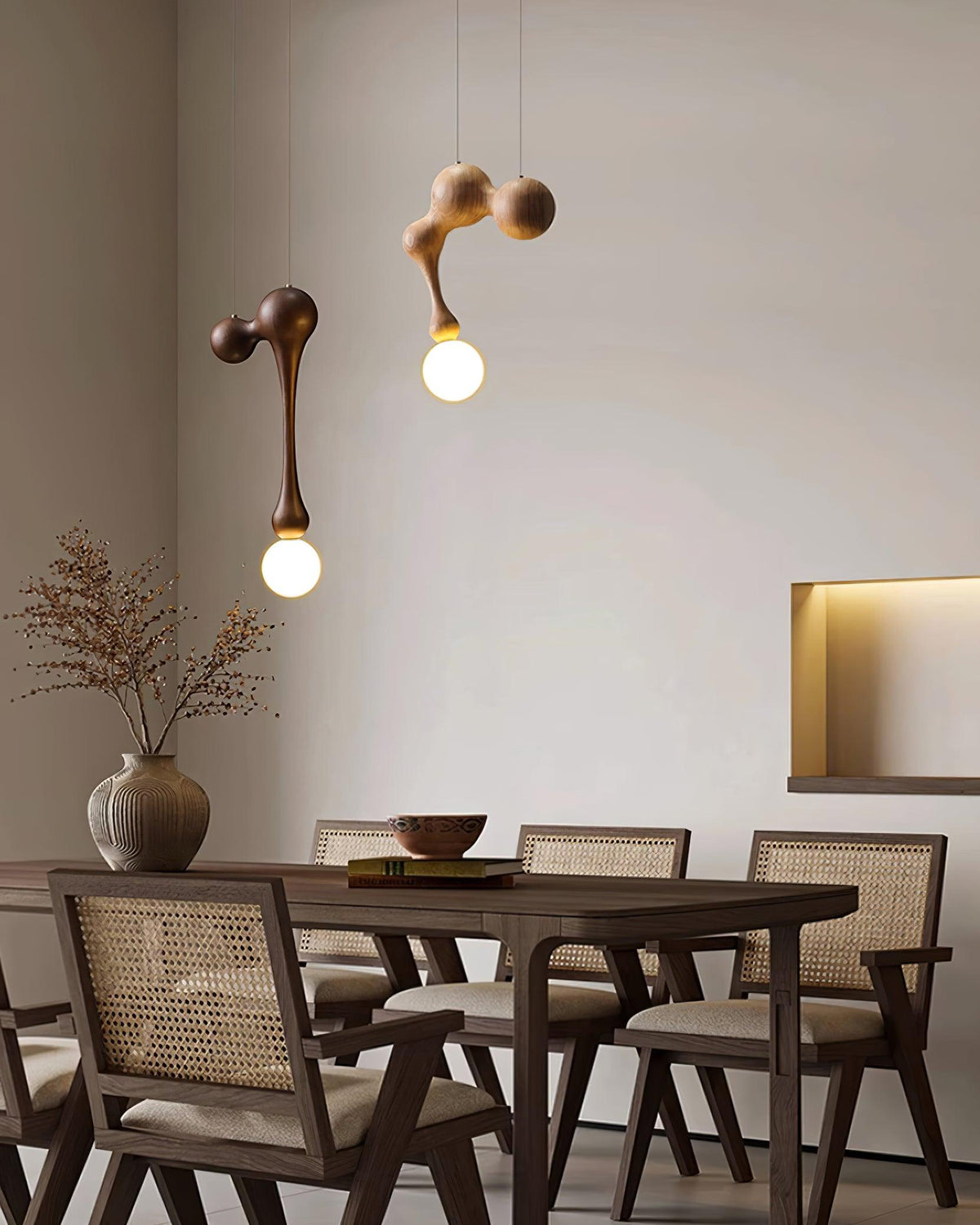 Hale luxe houten hanglamp