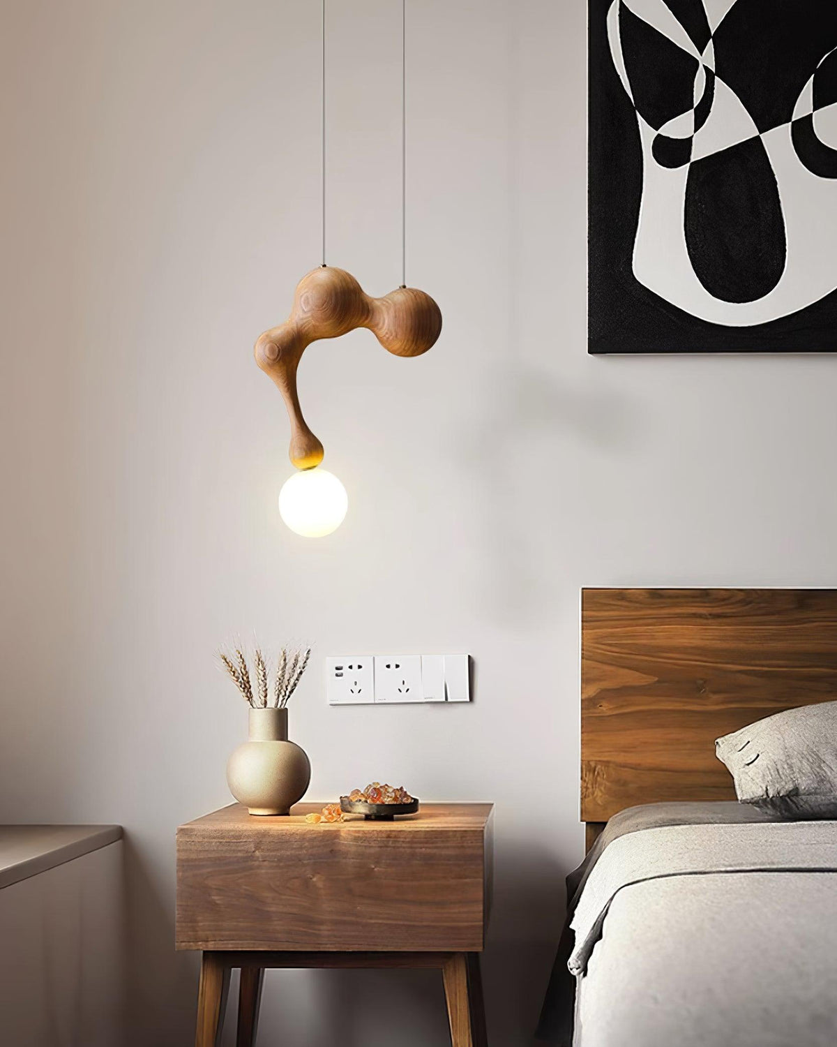 Hale luxe houten hanglamp