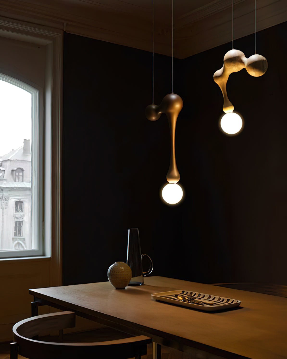 Hale luxe houten hanglamp