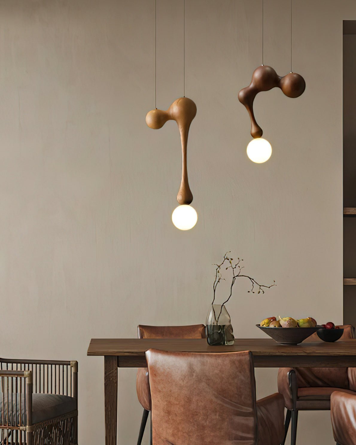 Hale luxe houten hanglamp