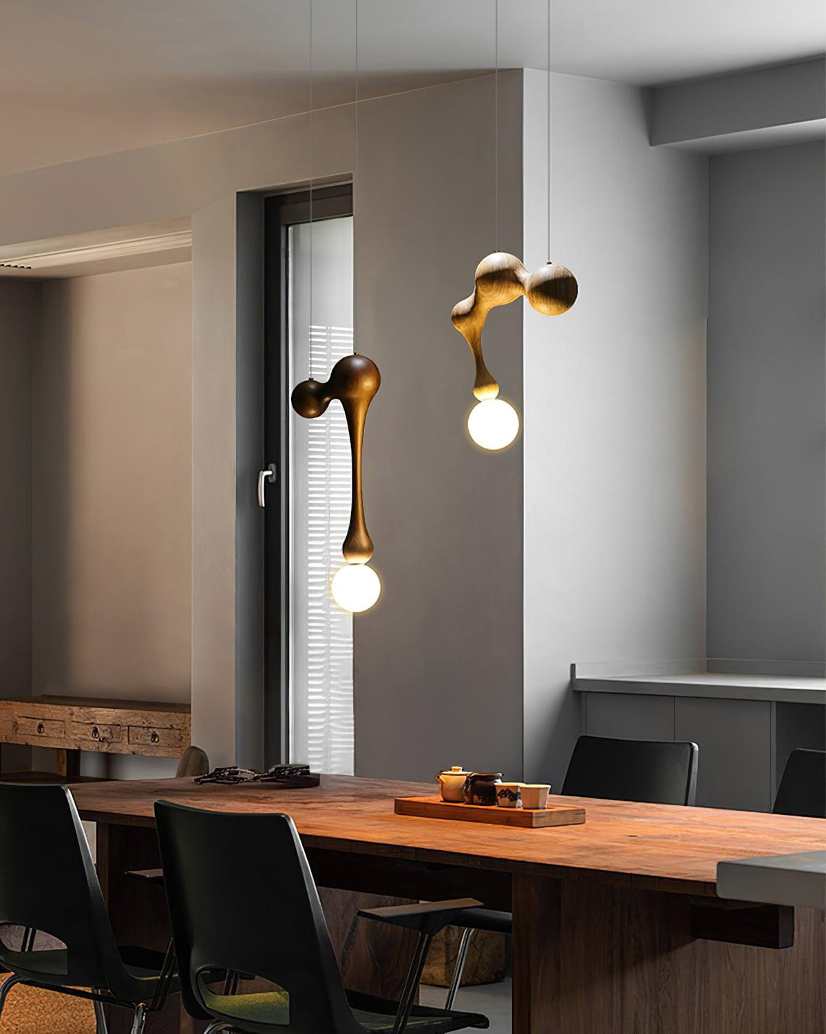 Hale luxe houten hanglamp