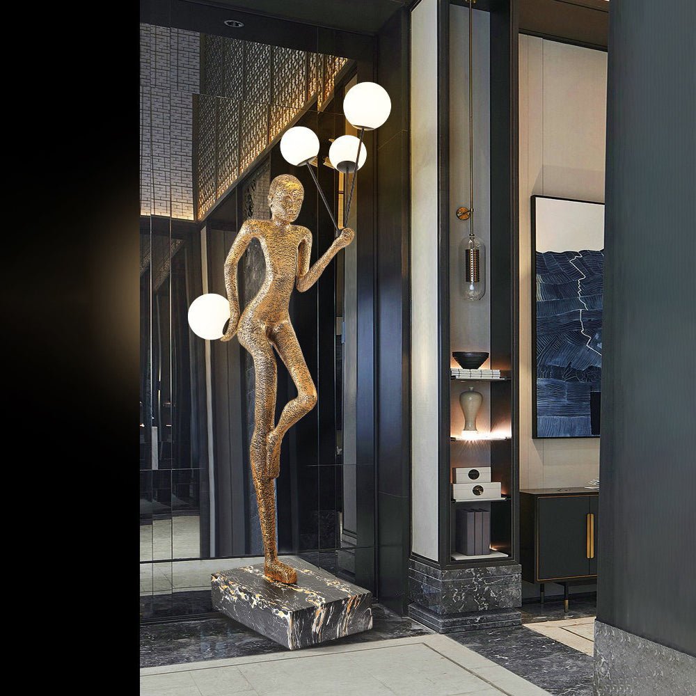 Jovian Juggler Zwart Sculpturale vloerlamp