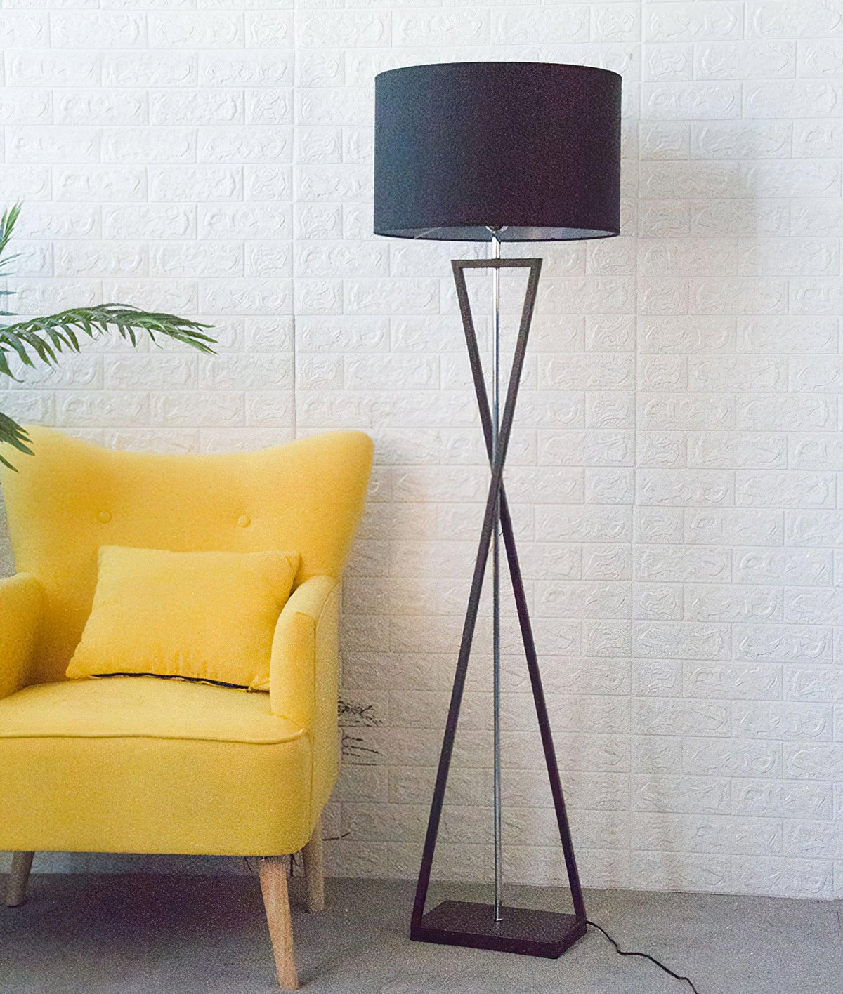 Xeno Zwart Stof Moderne vloerlamp