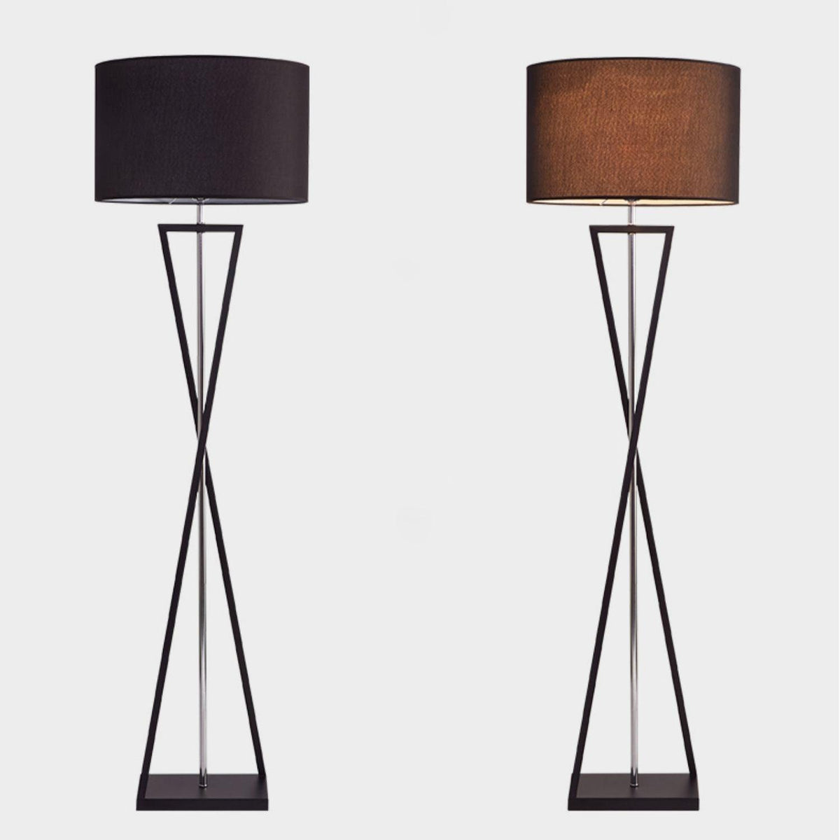 Xeno Zwart Stof Moderne vloerlamp