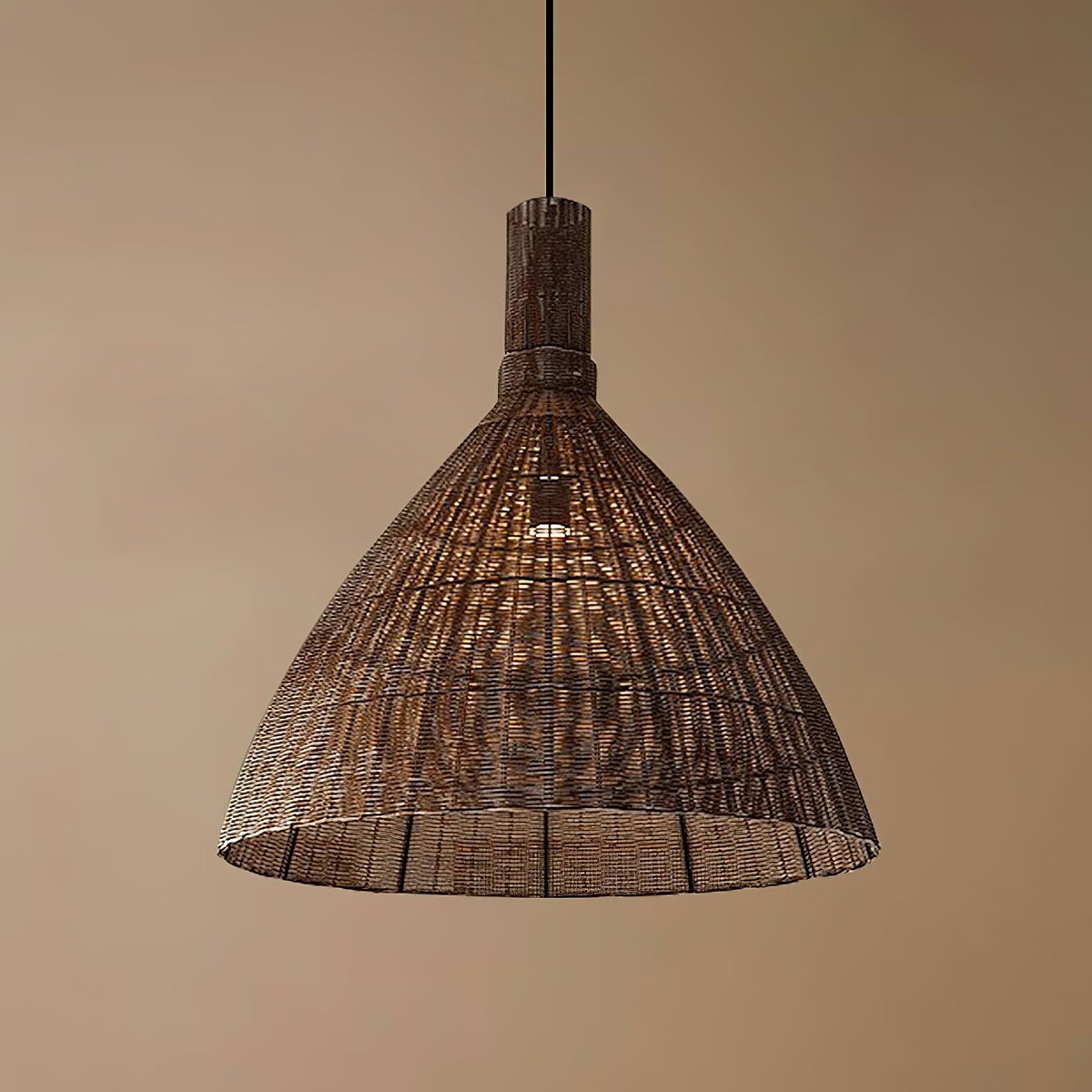 Dsplen hanglamp van natuurlijk rotan