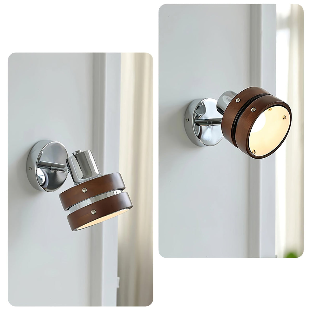 Avenor Premium Noordse kunst Walnoot wandlamp