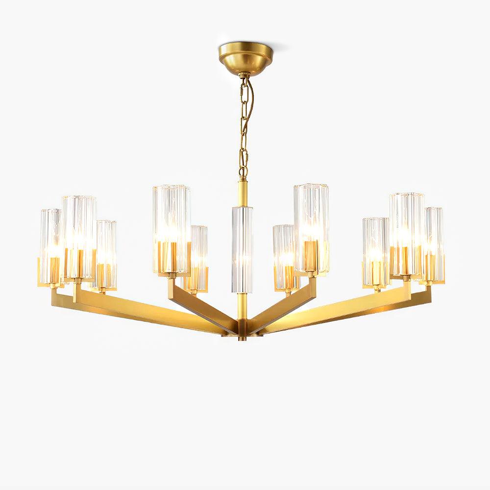 Velinora Kroonluchter messing glas Modern