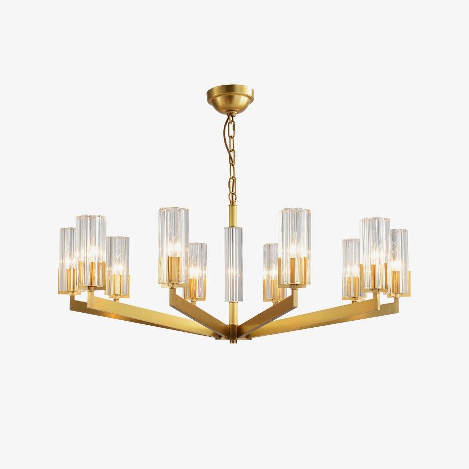 Velinora Kroonluchter messing glas Modern