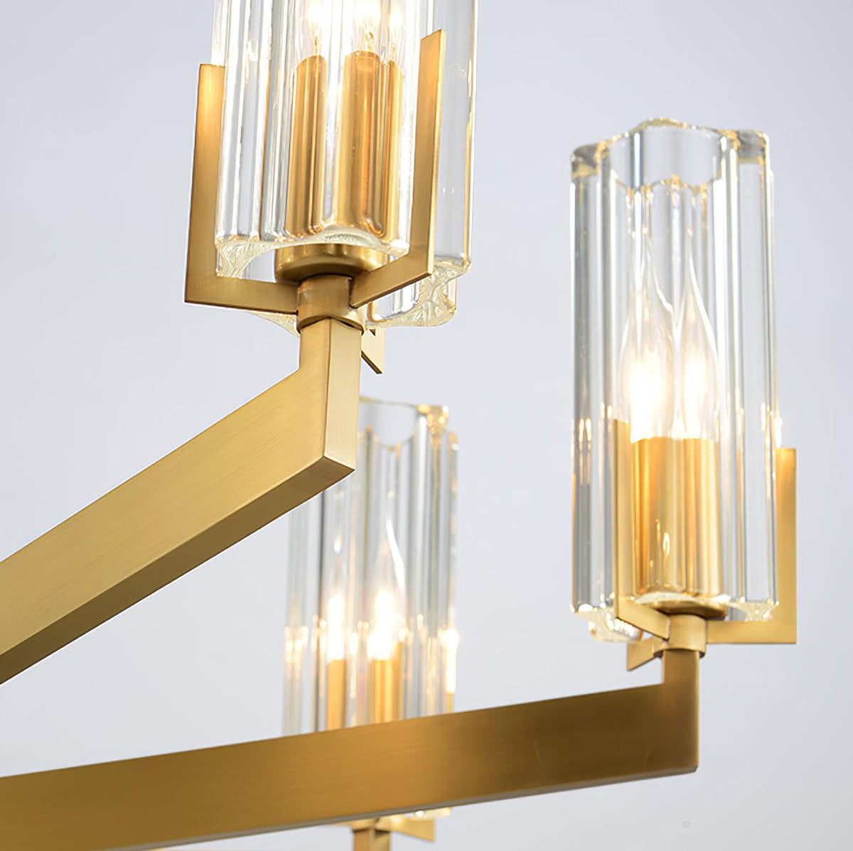 Velinora Kroonluchter messing glas Modern