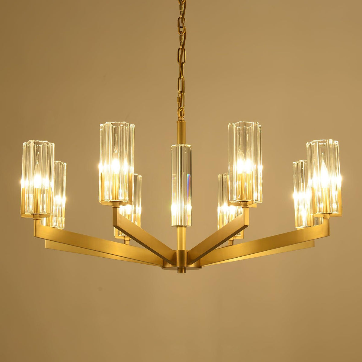 Velinora Kroonluchter messing glas Modern