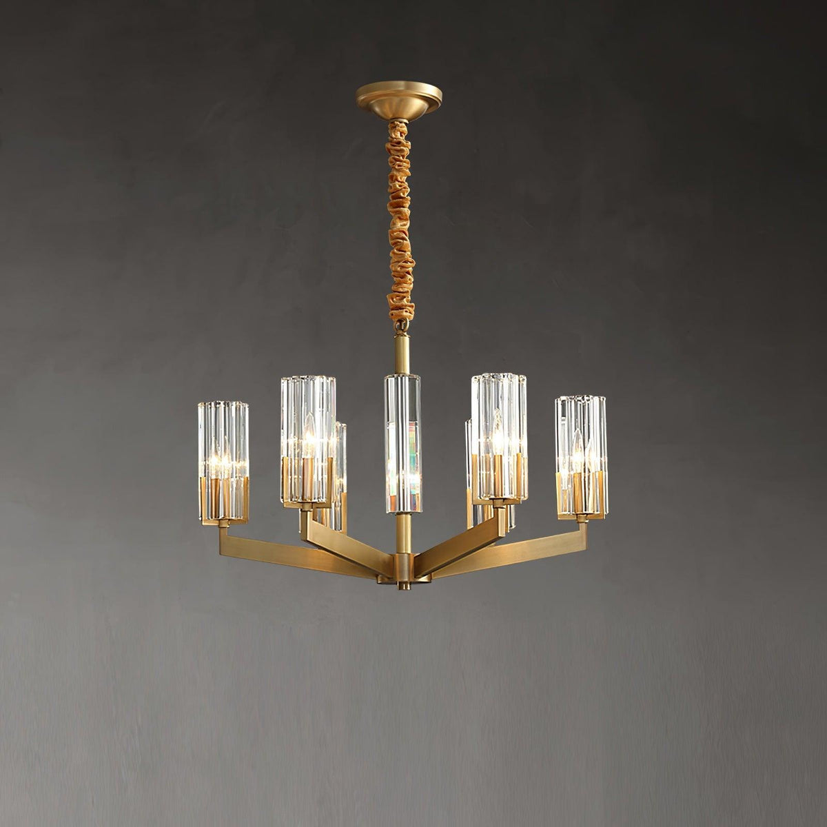 Velinora Kroonluchter messing glas Modern