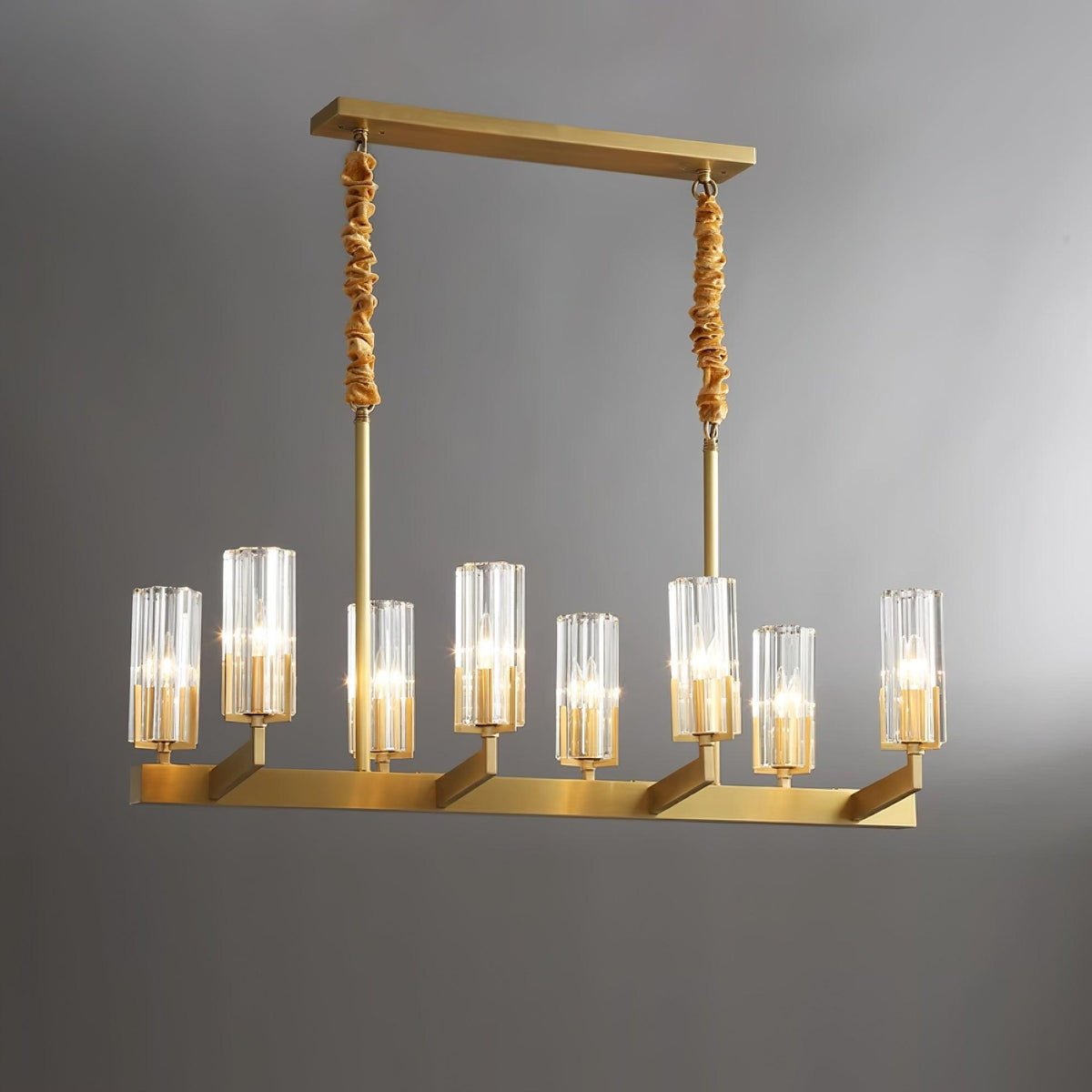 Velinora Kroonluchter messing glas Modern