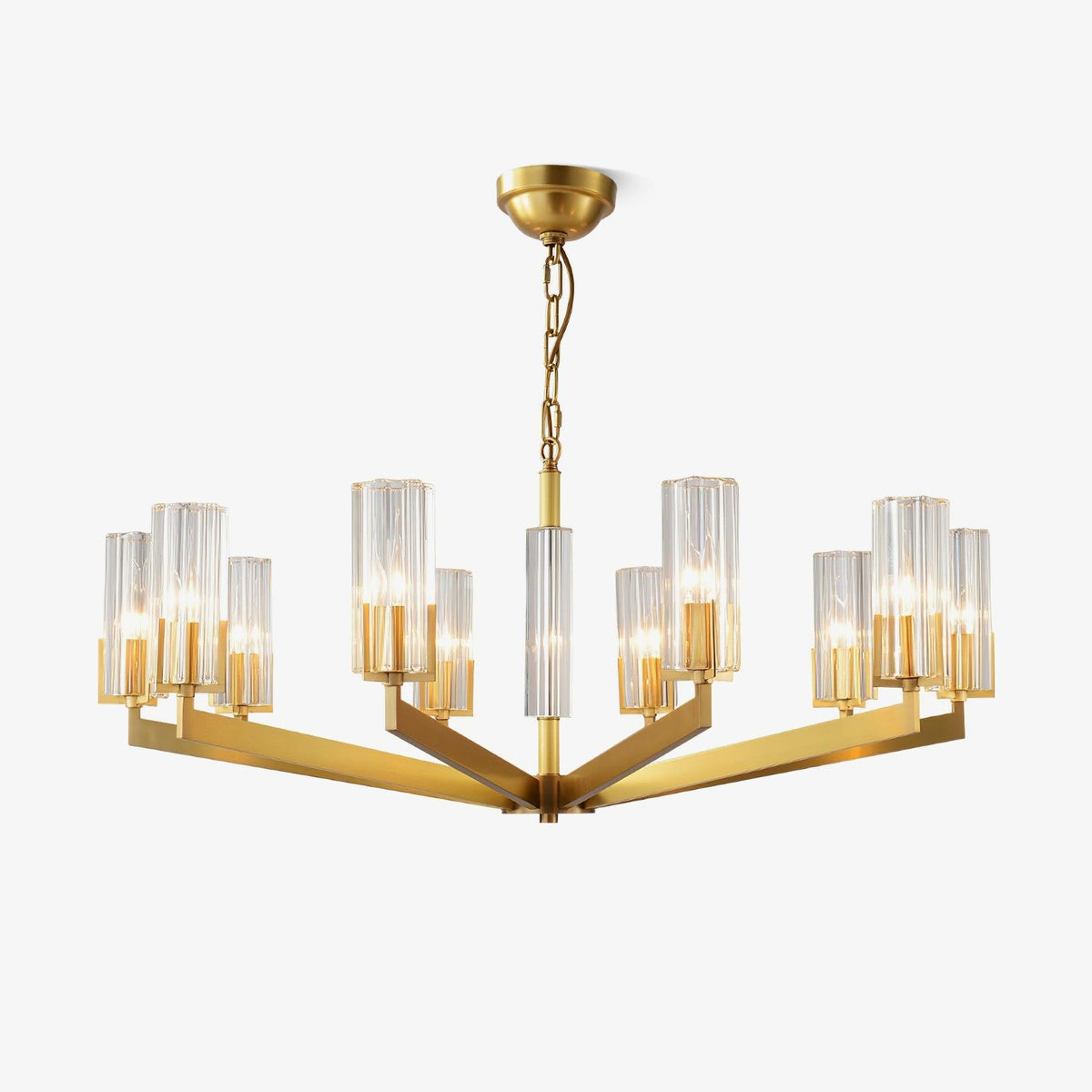Velinora Kroonluchter messing glas Modern