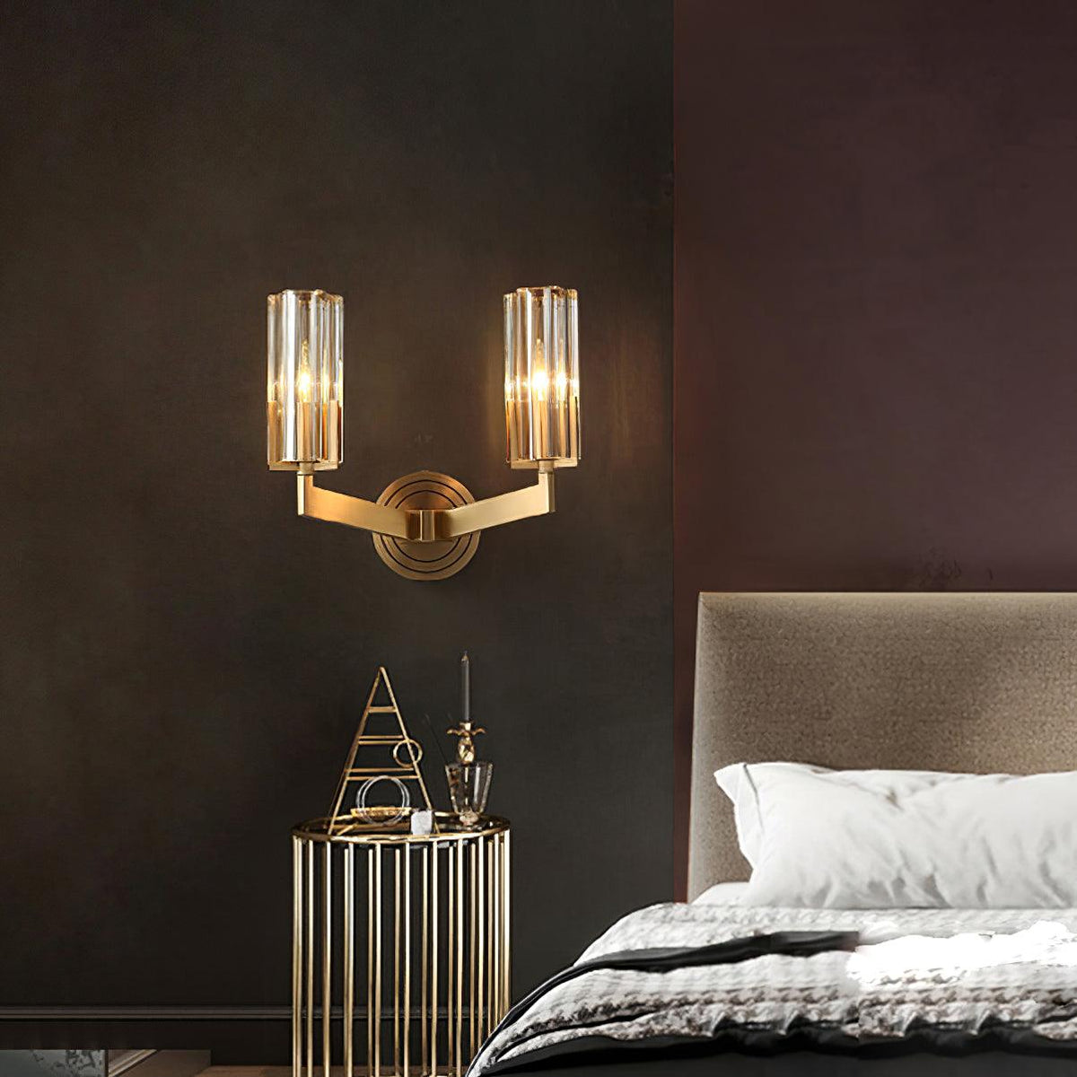 Coen Premium elegantie messing glas wandlamp