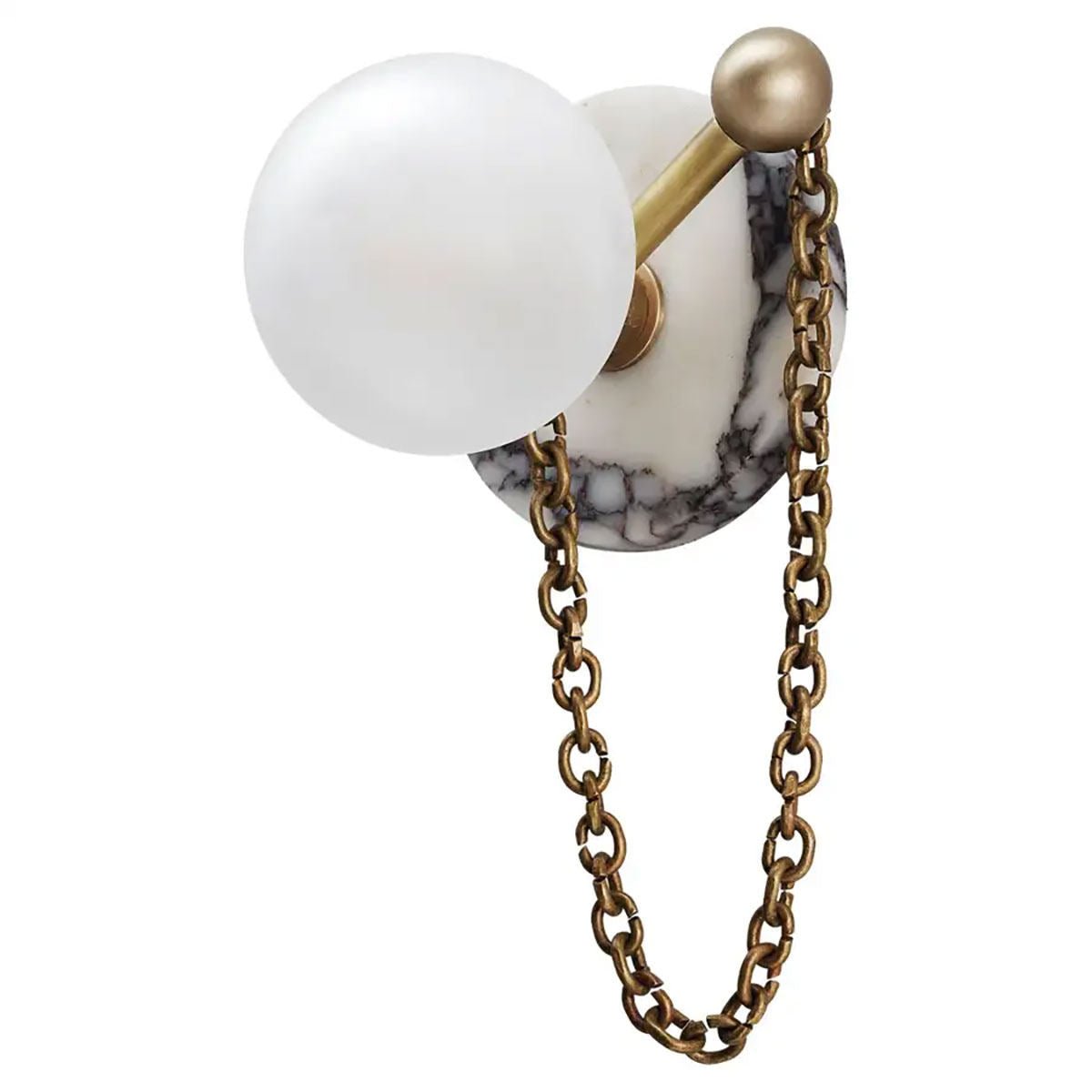Petelise wandlamp met marmeren bol